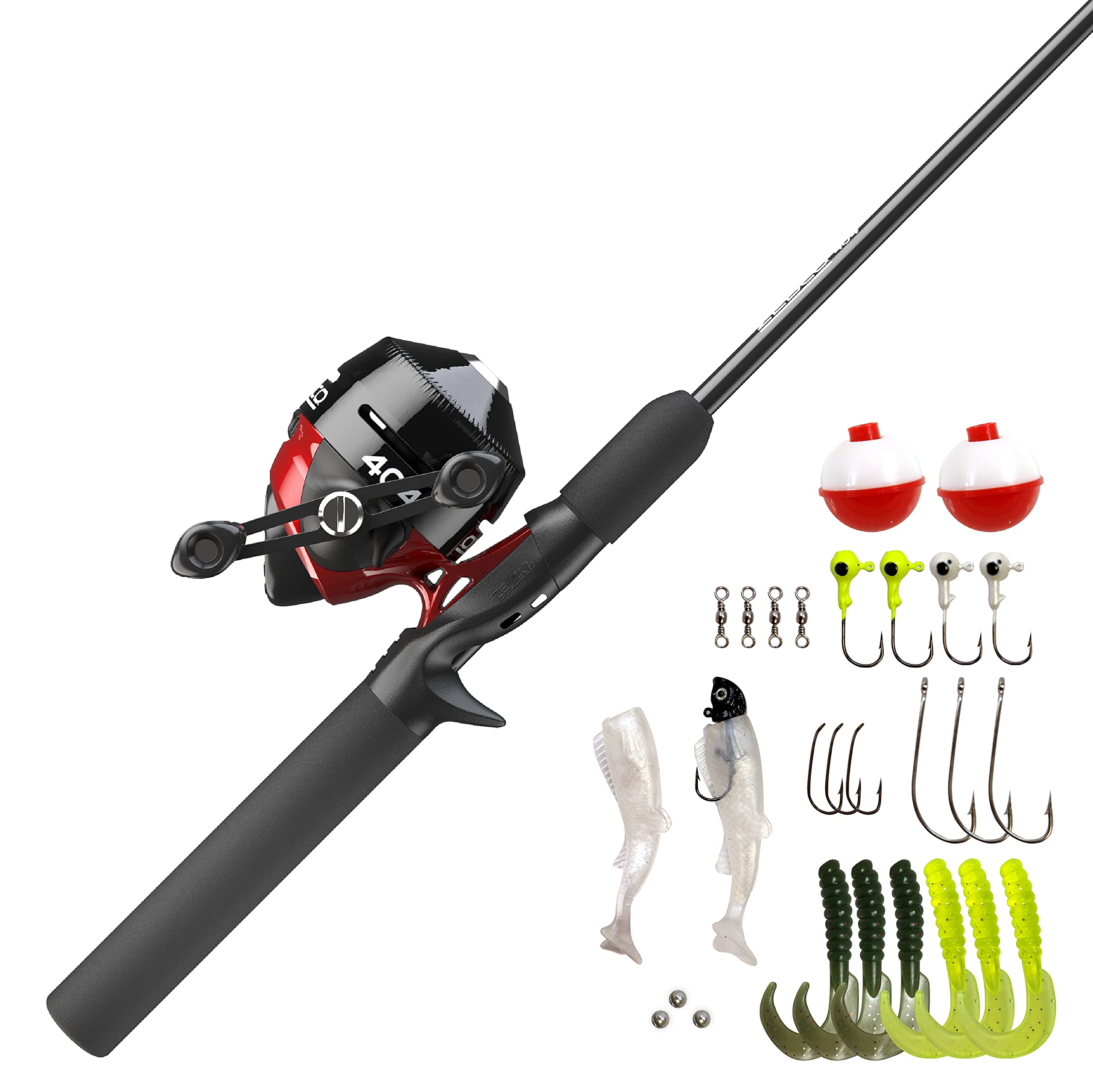 Zebco 404 Spincast Reel and 2-Piece Fishing Rod Combo Durable Fiberglass Rod  with EVA Handle