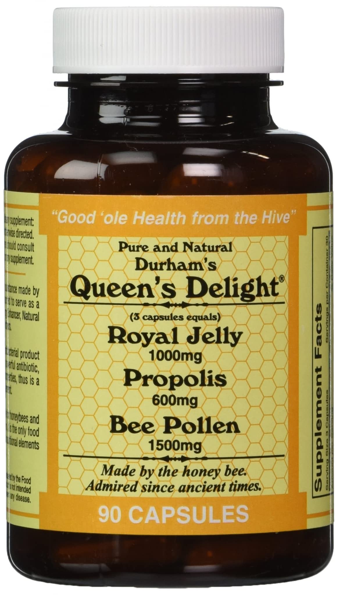 Durham's Queen's Delight Royal Jelly 1000mg, Propolis 600mg, Bee