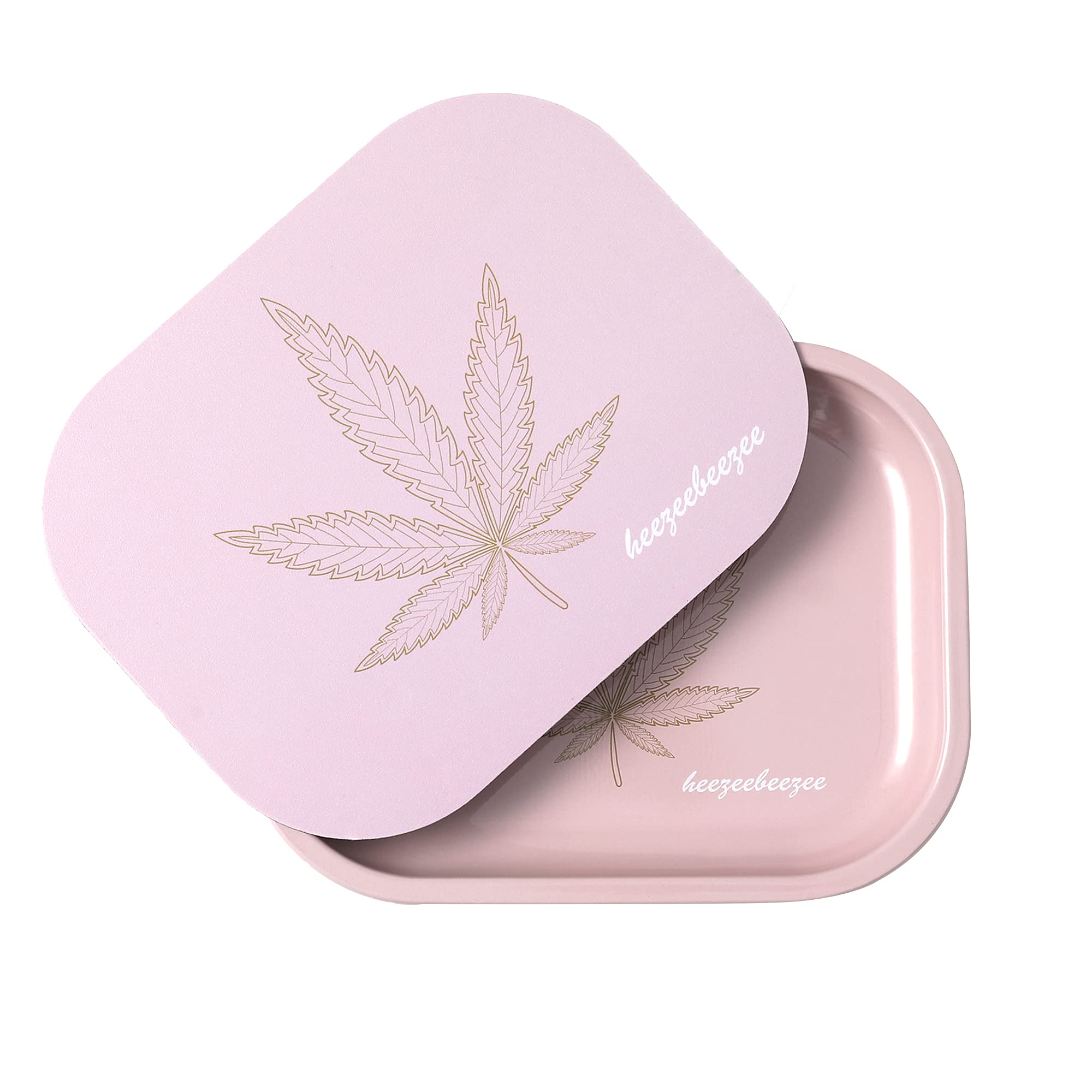 Cute Pink Tray Small Mini Rolling Trays - Premium Metal Rolling Tray with  PVC Soft Magnetic Lid, Perfect Storage for Home or On-The-Go, 7'' X 5.5