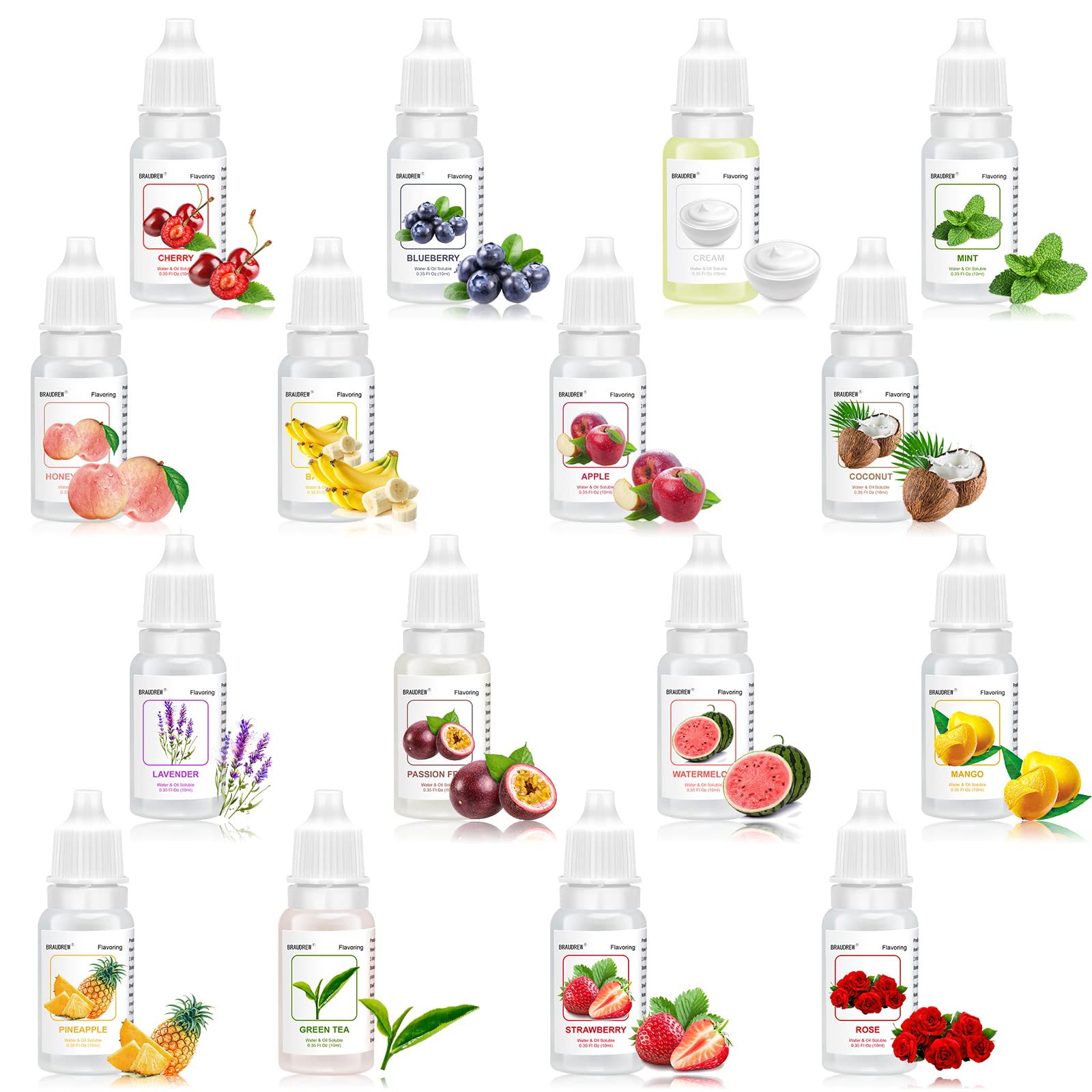Food Flavoring Oil, 16 Pack Lip Gloss Flavoring Oil, Vanilla Pineapple  banana Candy Flavoring for Cooking