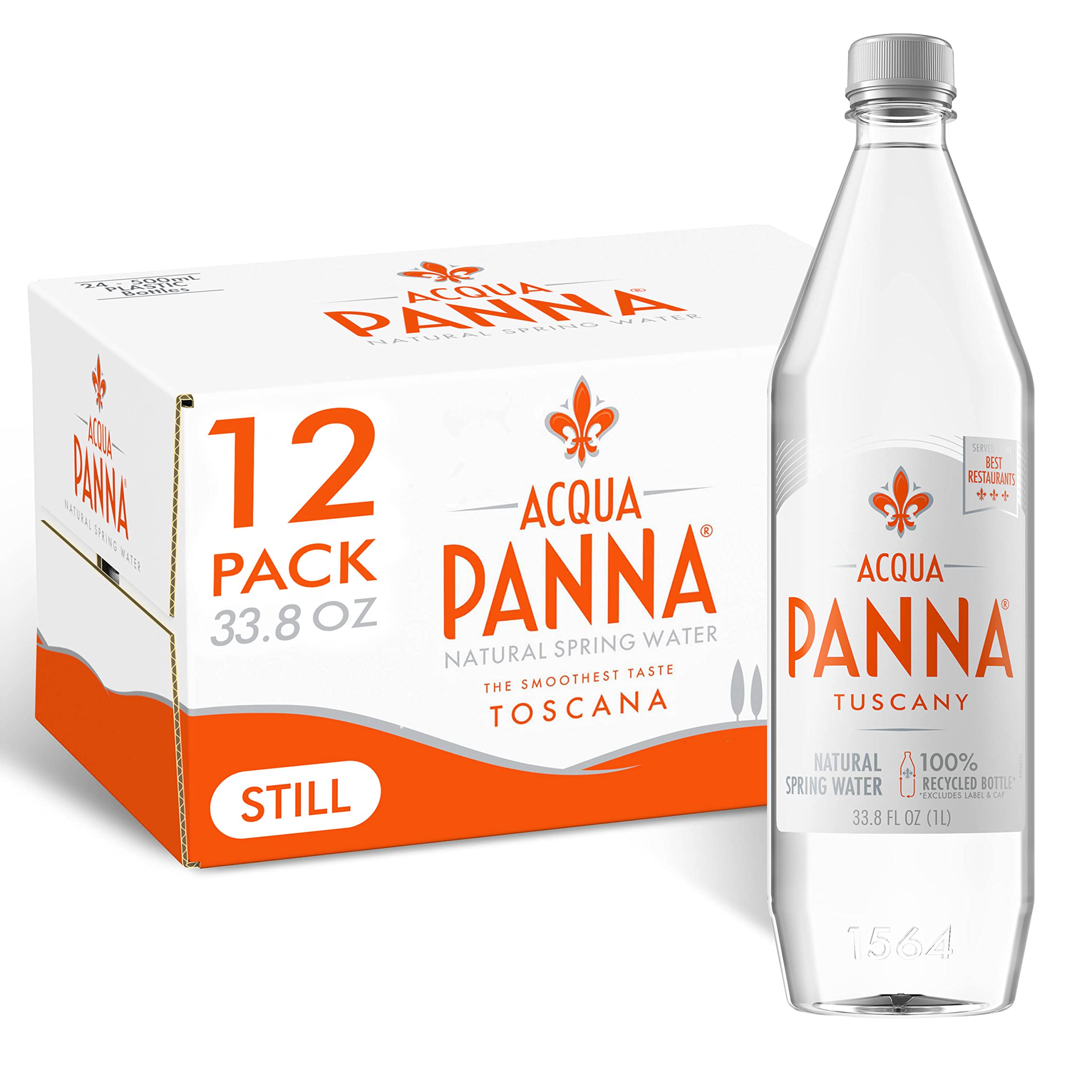 Acqua Panna Natural Spring Water, 33.8 Oz Plastic Bottles (12 Pack