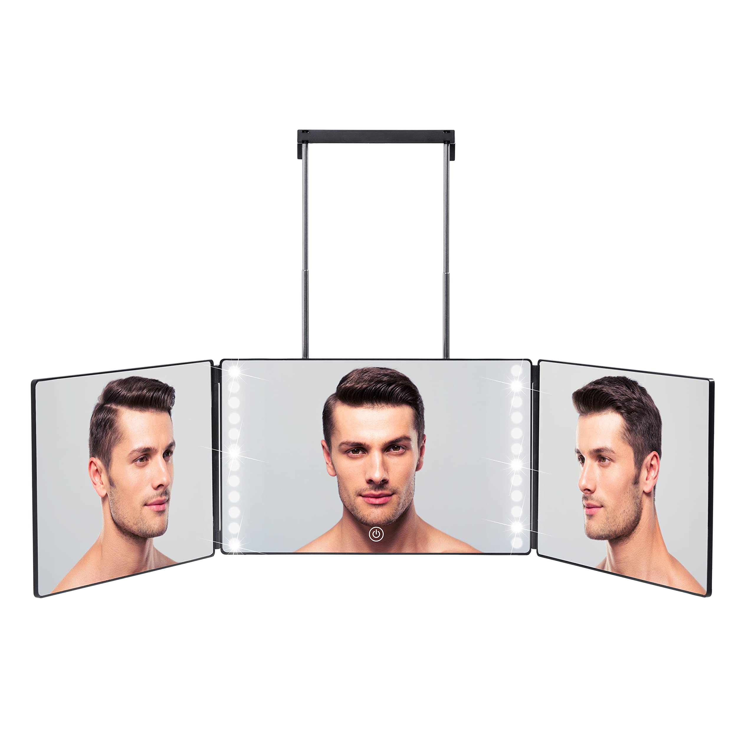 IN-COG-NEATO 3 Way Mirror for Hair Cutting Self Barber Haircut LED Lights  Rechargeable Battery