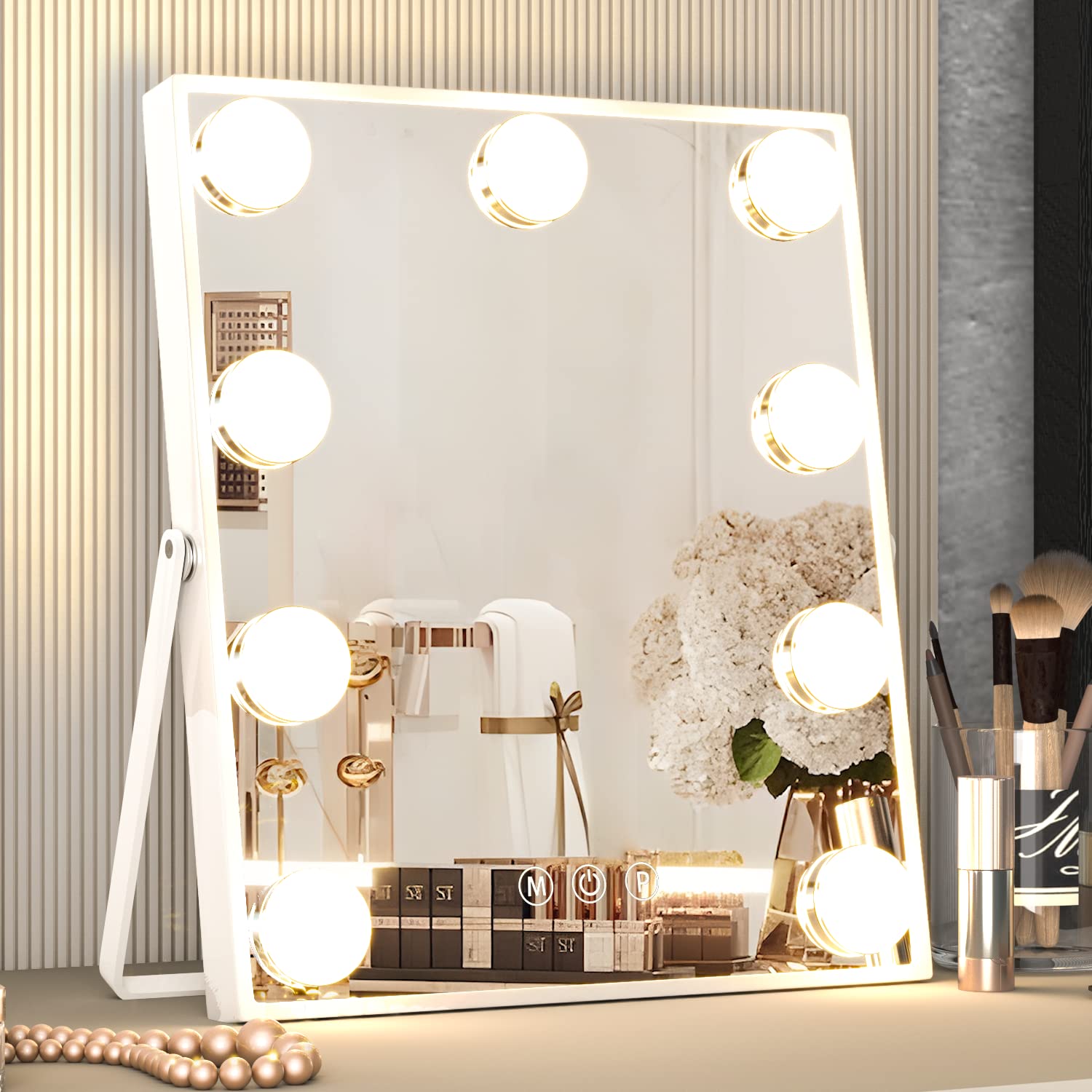 Manocorro Vanity Mirror with Lights Hollywood Makeup Mirror, Large Vanity  Lighted Mirror with 15 LED Bulbs, Hollywood Mirror with 3 Color Modes for
