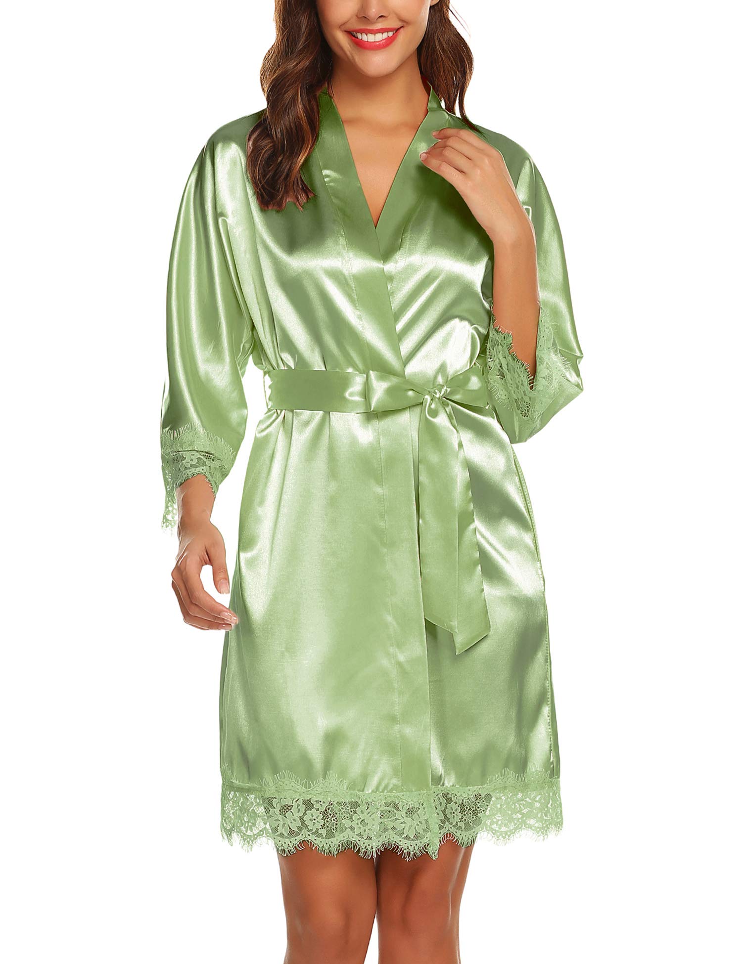 Womens Short Floral Silk Kimono Robes, Sizes 2 to 18, Bride and Bridesmaid  Robes Set, Lightweight Robe - Walmart.com