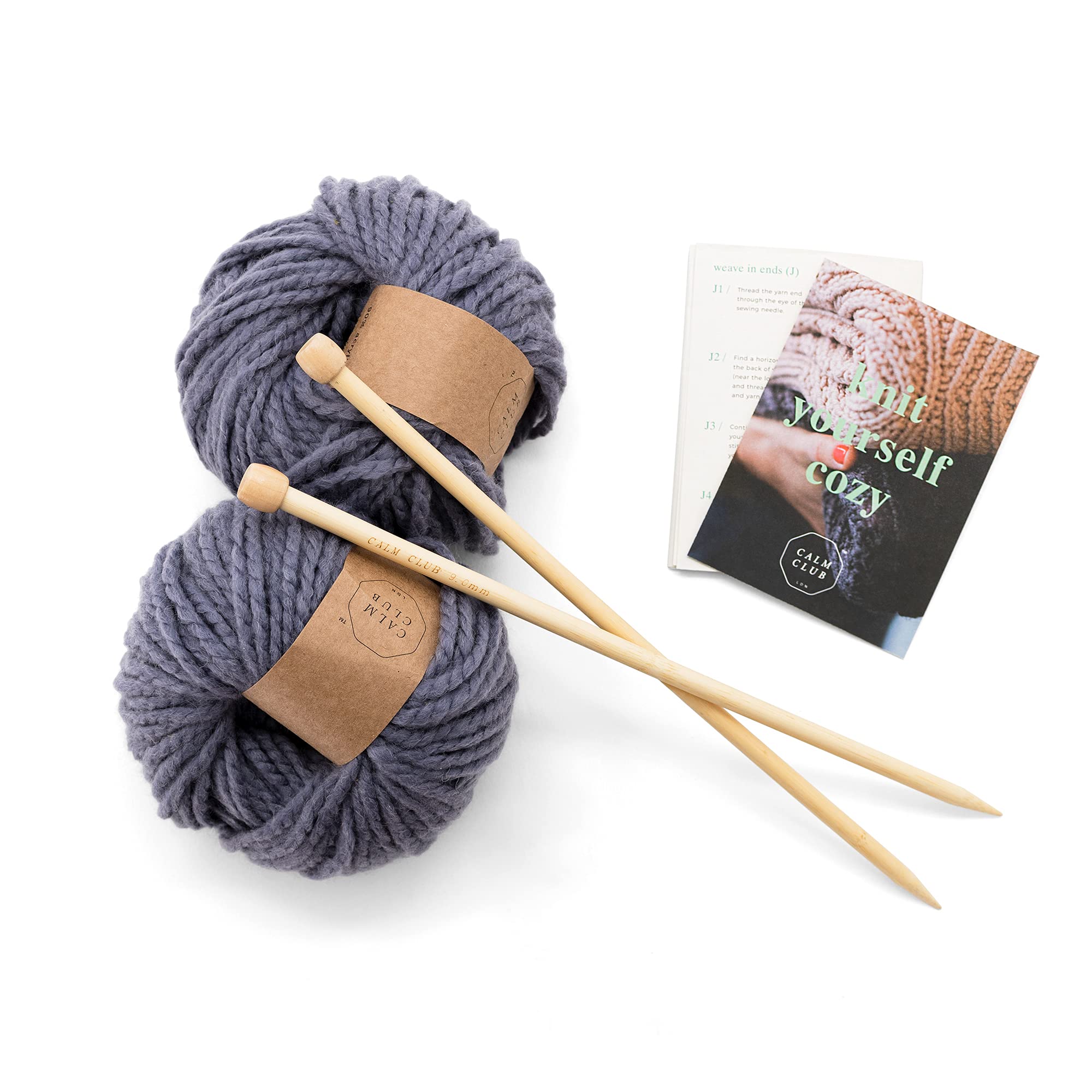 Calm Club, Knitting Kit & Guide, Crochet A Chunky Knit Blanket, Craft  Kits For Adults, Crochet Kit For Beginners, Includes Chunky Yarn, Knitting  Needles, & Starter Guide