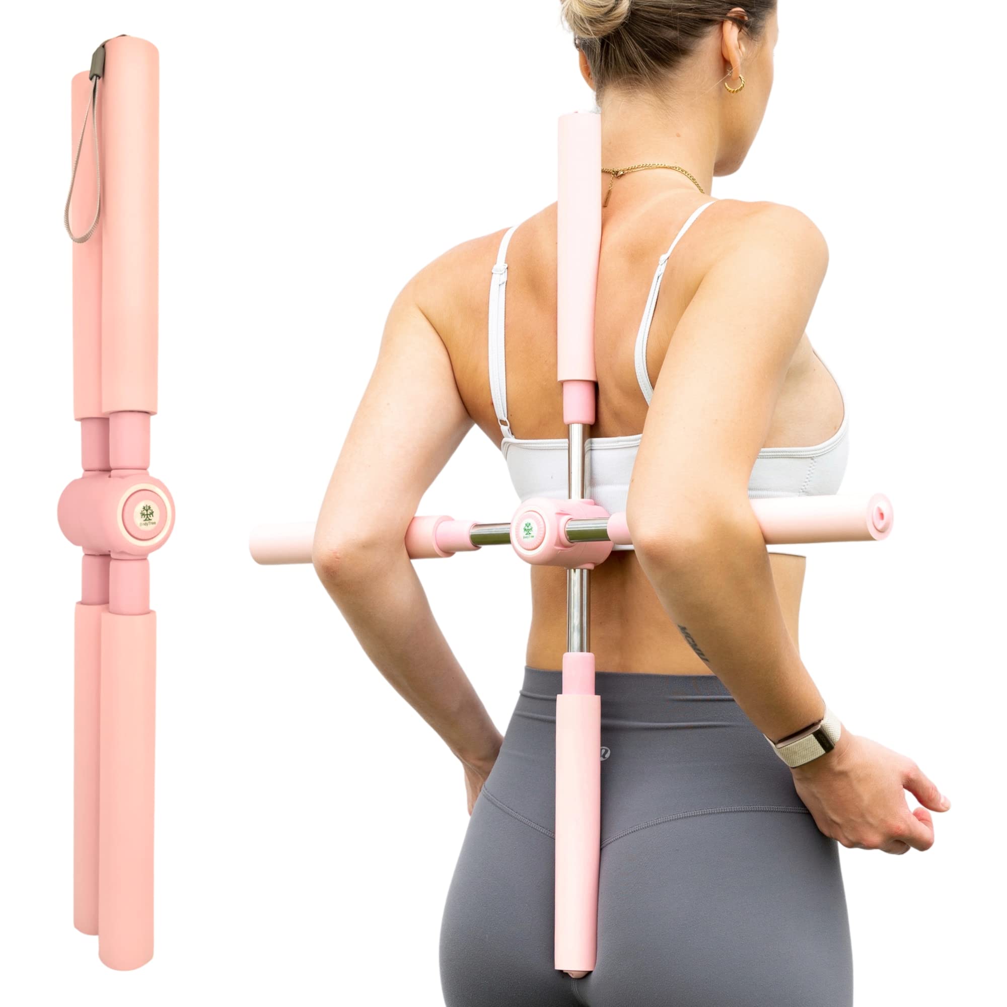 Posture Pole & Yoga Strap - Yoga Stick & Yoga Belt - Back Cracking