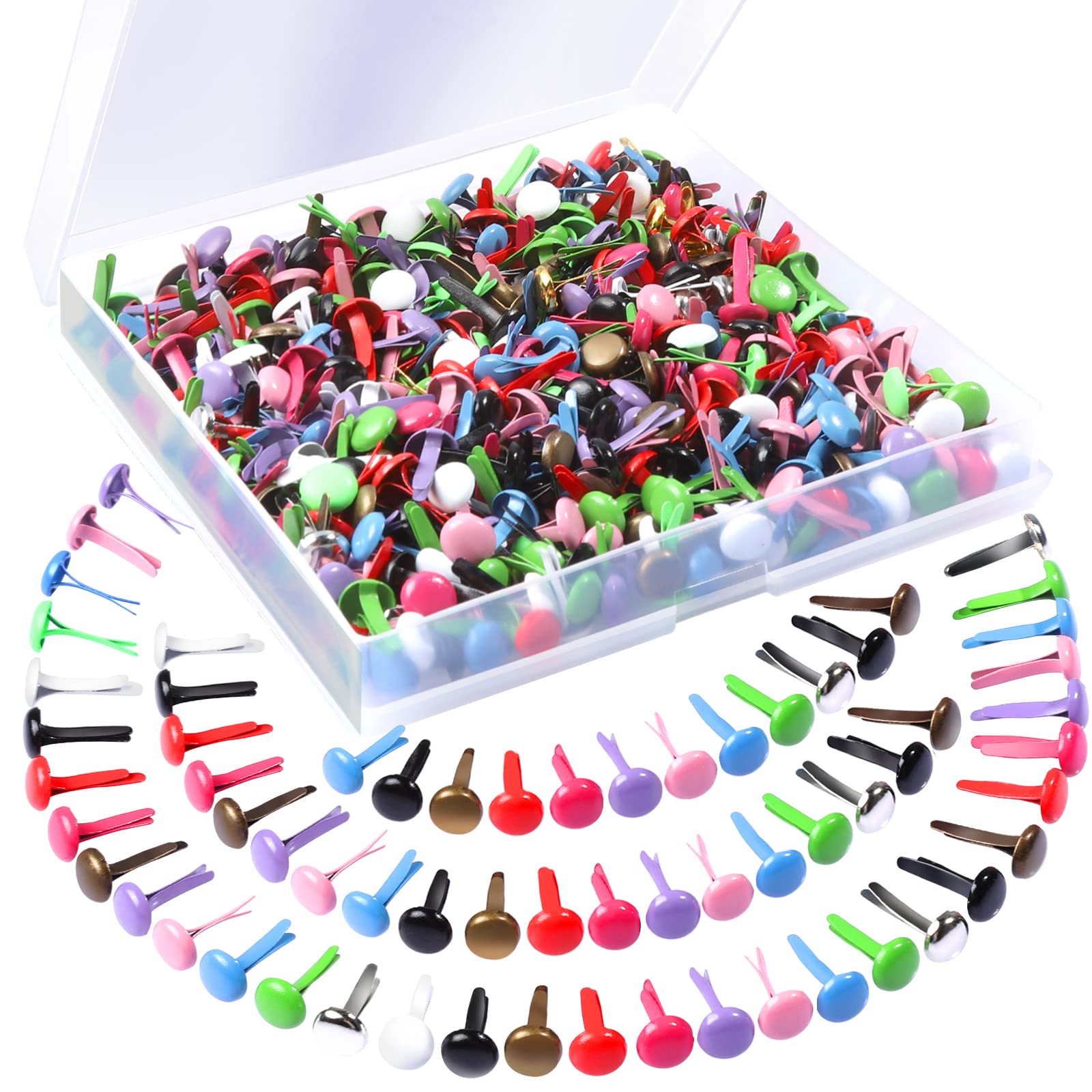 Wholesale CHGCRAFT 100Pcs 5 Colors Metal Brad Fasteners with Pull Rings  Mini Brad Paper Fasteners DIY Crafts Decoration Accessories for Drawer 