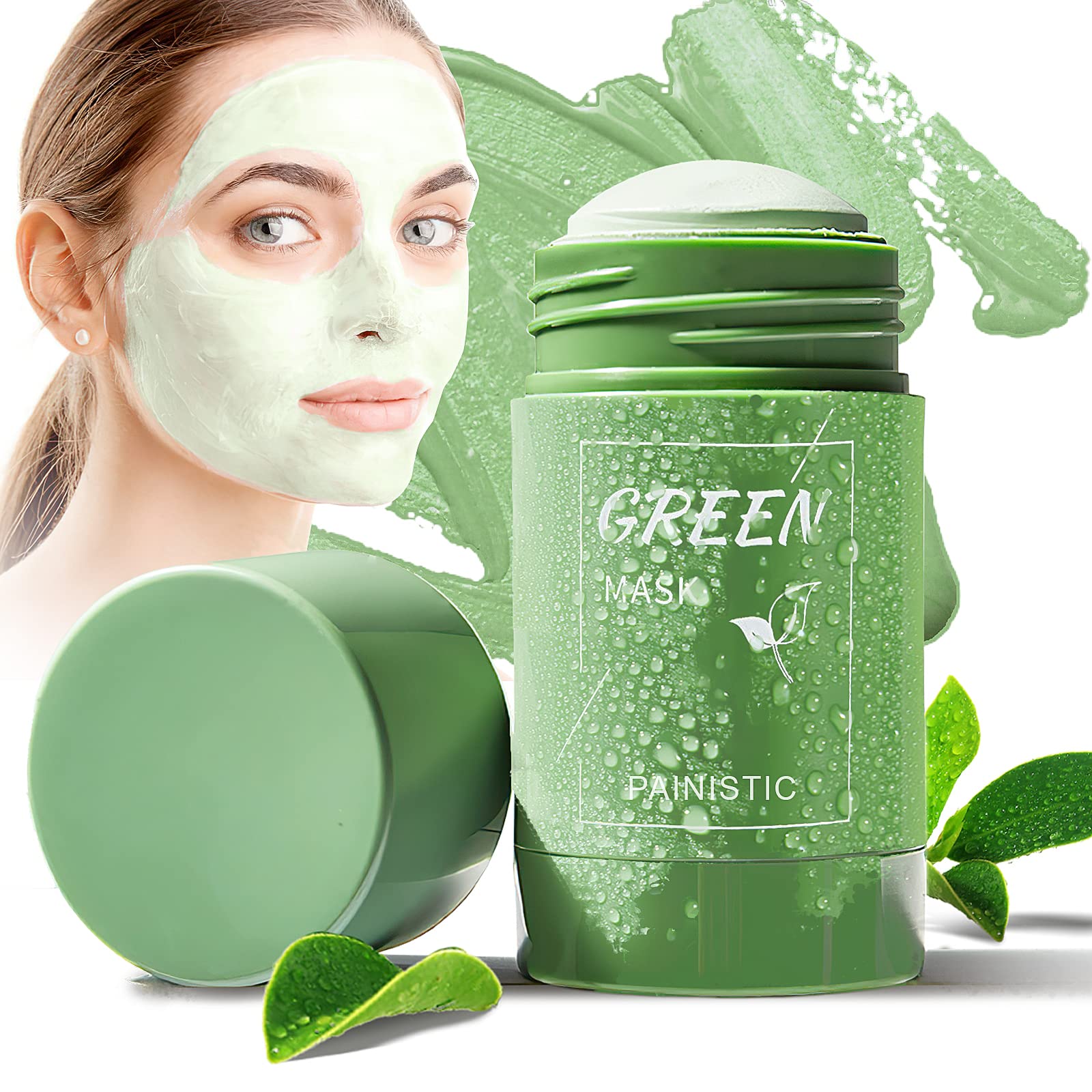 PAINISTIC Green Tea Mask Stick Blackhead Remover Purifying Oil Control  Clean Solid Face Clay Mask Moisturizing Acne Deep Pore Cleansing for All  Skin Types of Men and Women 1 Count (Pack of 1)