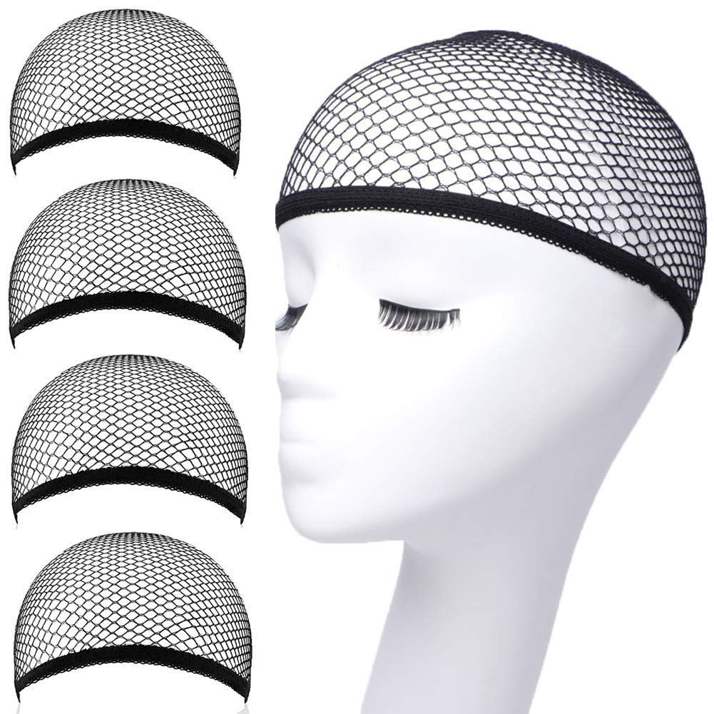 Wig Caps, ANNELBEL 4PCS Black Mesh Wig Cap Net, Closed End Hair