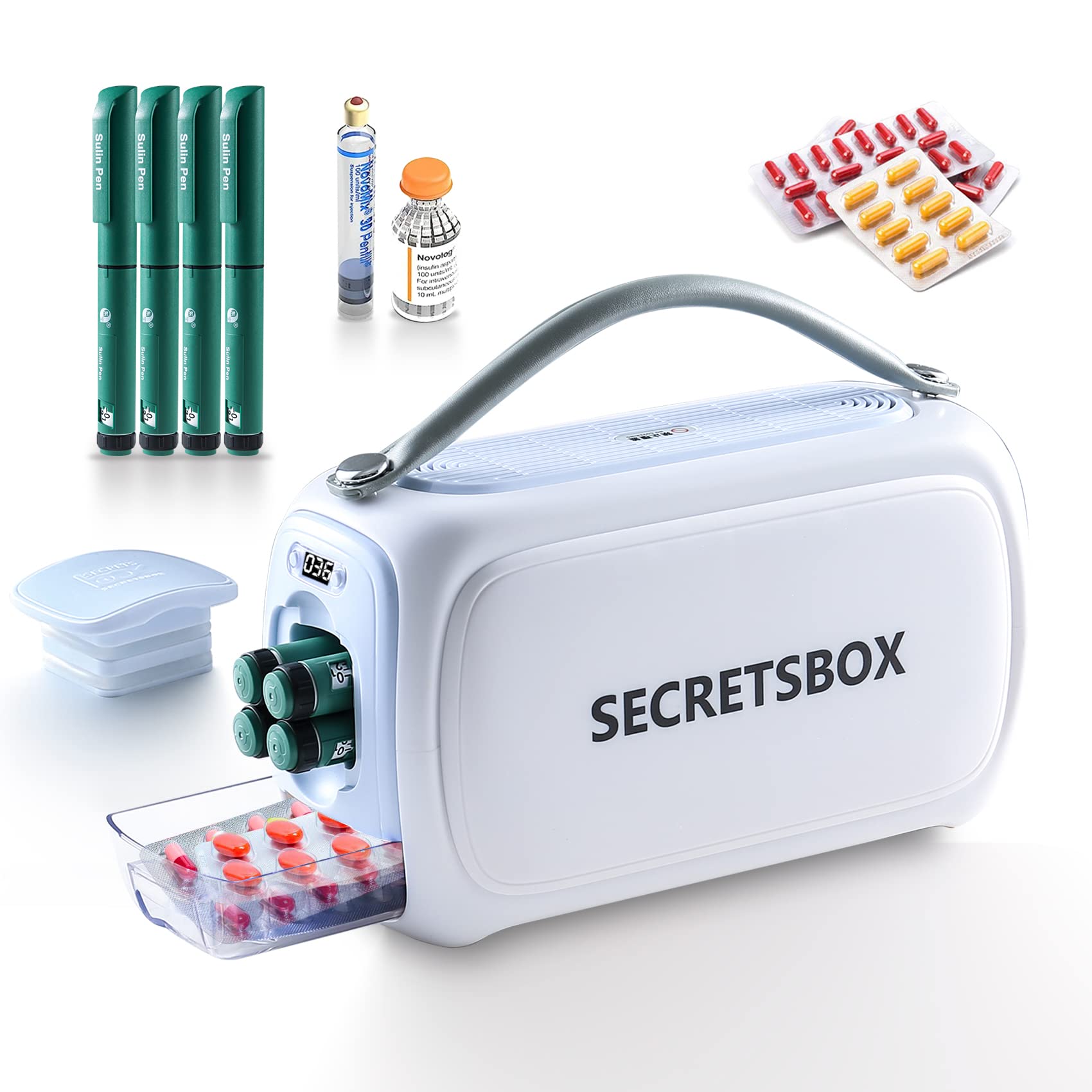 24H 2N1 Insulin Cooler Travel Case 40000mAh Rechargeble Battery