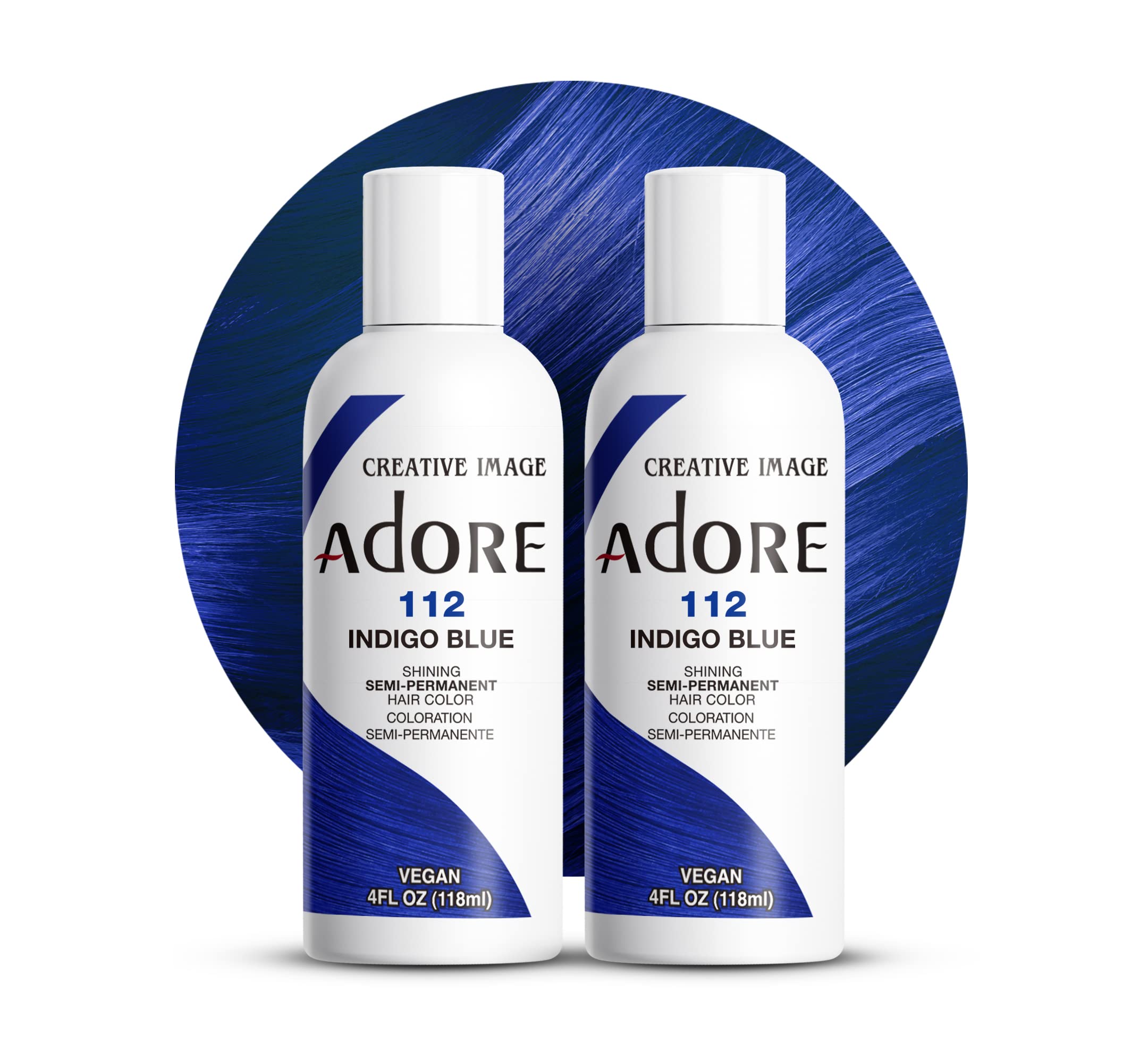 Adore Semi-Permanent Haircolor 112 Indigo Blue 4 Ounce (118ml) (2