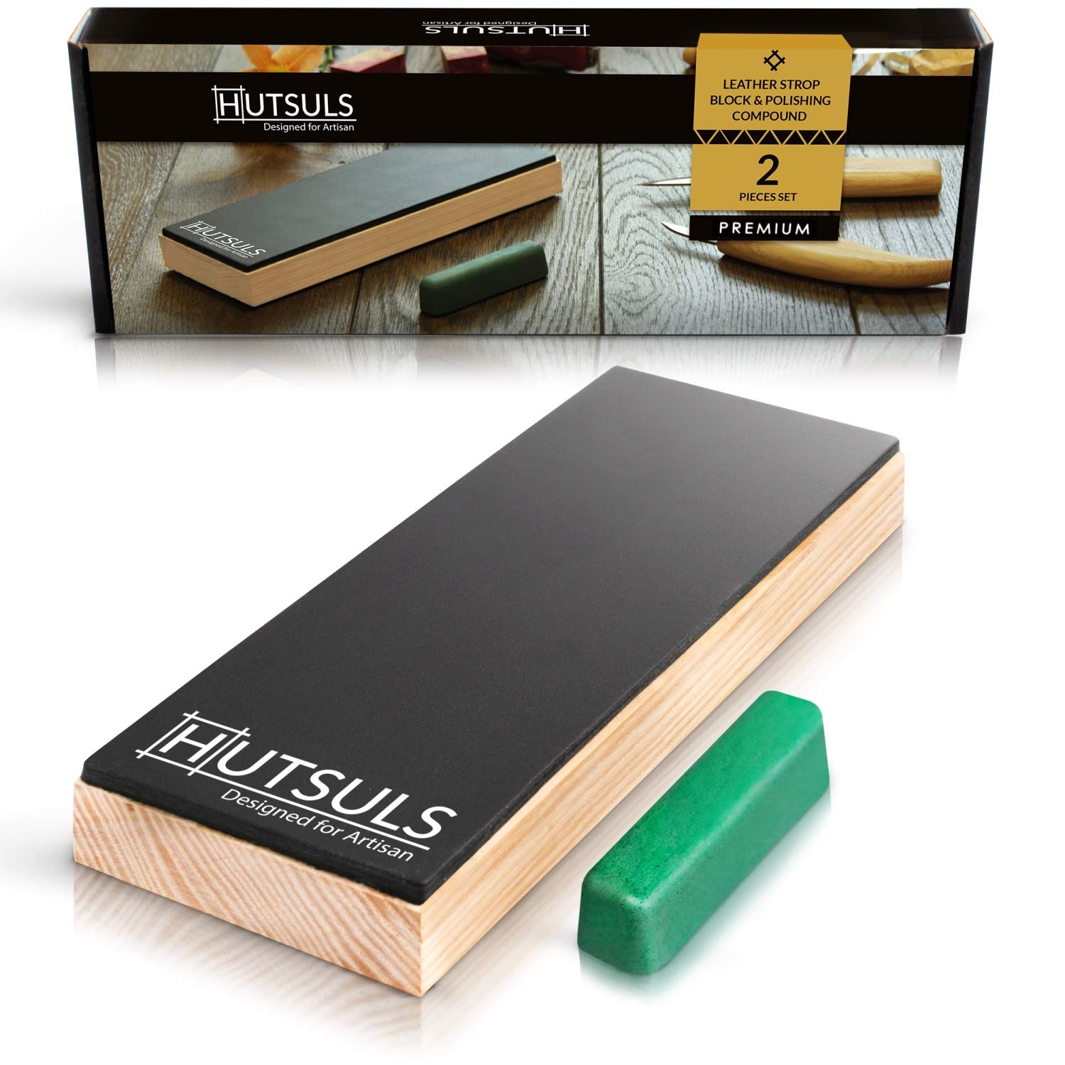 Hutsuls Leather Strop Block with Compound - Get Razor-Sharp Edges with Knife  Strop Kit Easy to