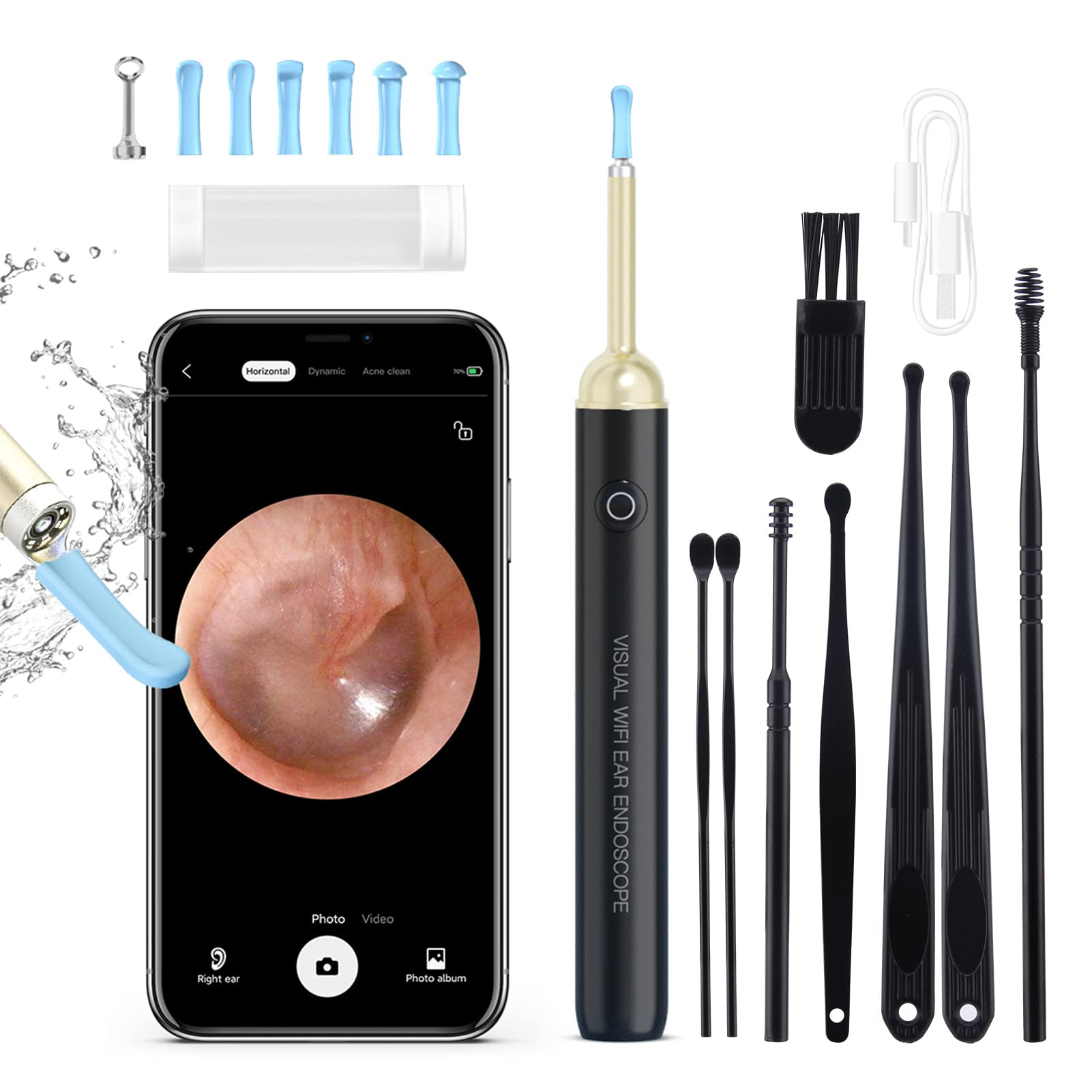 Ear Wax Removal Tool Camera Smart Visual Ear Cleaner 1080P FHD