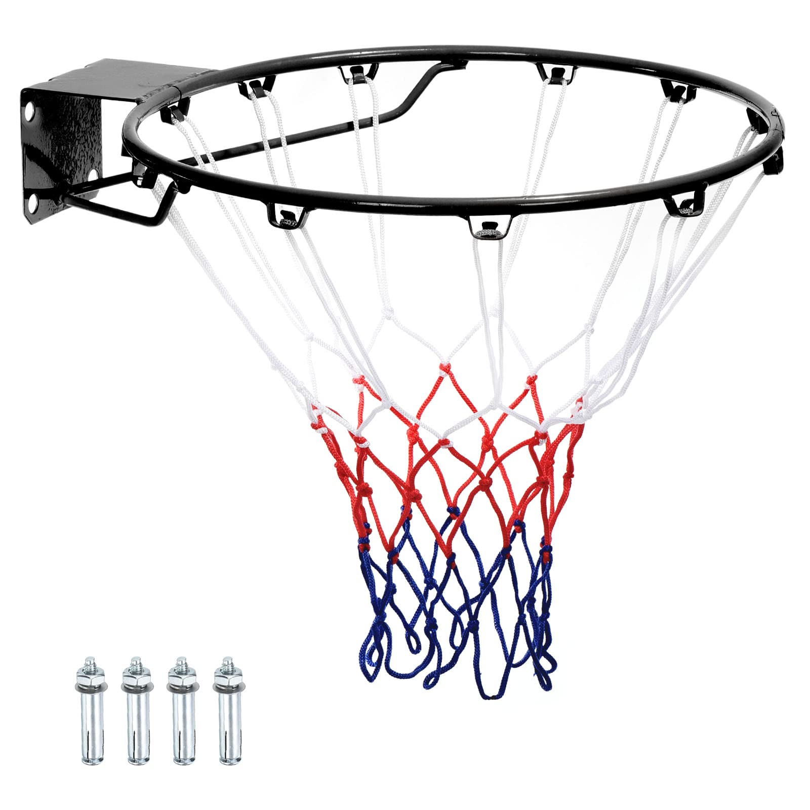 Basketball ring with true FIBA standard specifications. HEAVY DUTY. 18mm  solid thickness of rim diameter. 45cm inner diameter of rim. 5mm thickness  of back plate. With standard polyester nylon net. | Lazada