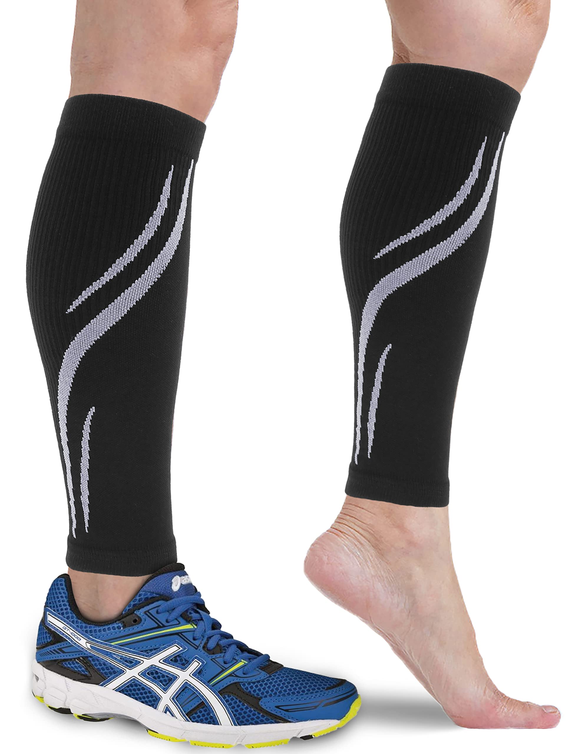 1 Pair Calf Compression Sleeve, Footless Socks 20-30mmHg for Leg