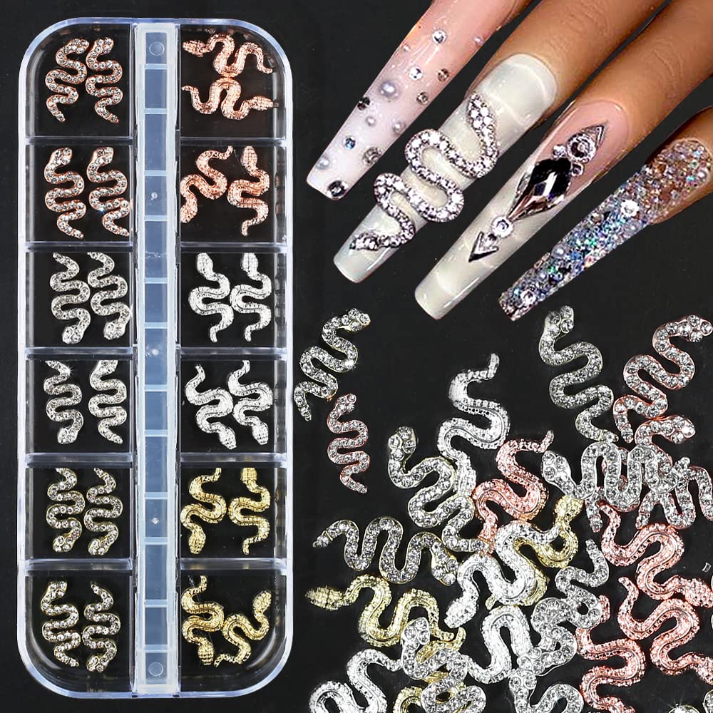 3D Witchy Snake Glittery Winter Nail Sticker Laser Snake Skin Print Sliders  Manicure Gel Polish Nail Art Decoration Foils SASE01 - AliExpress