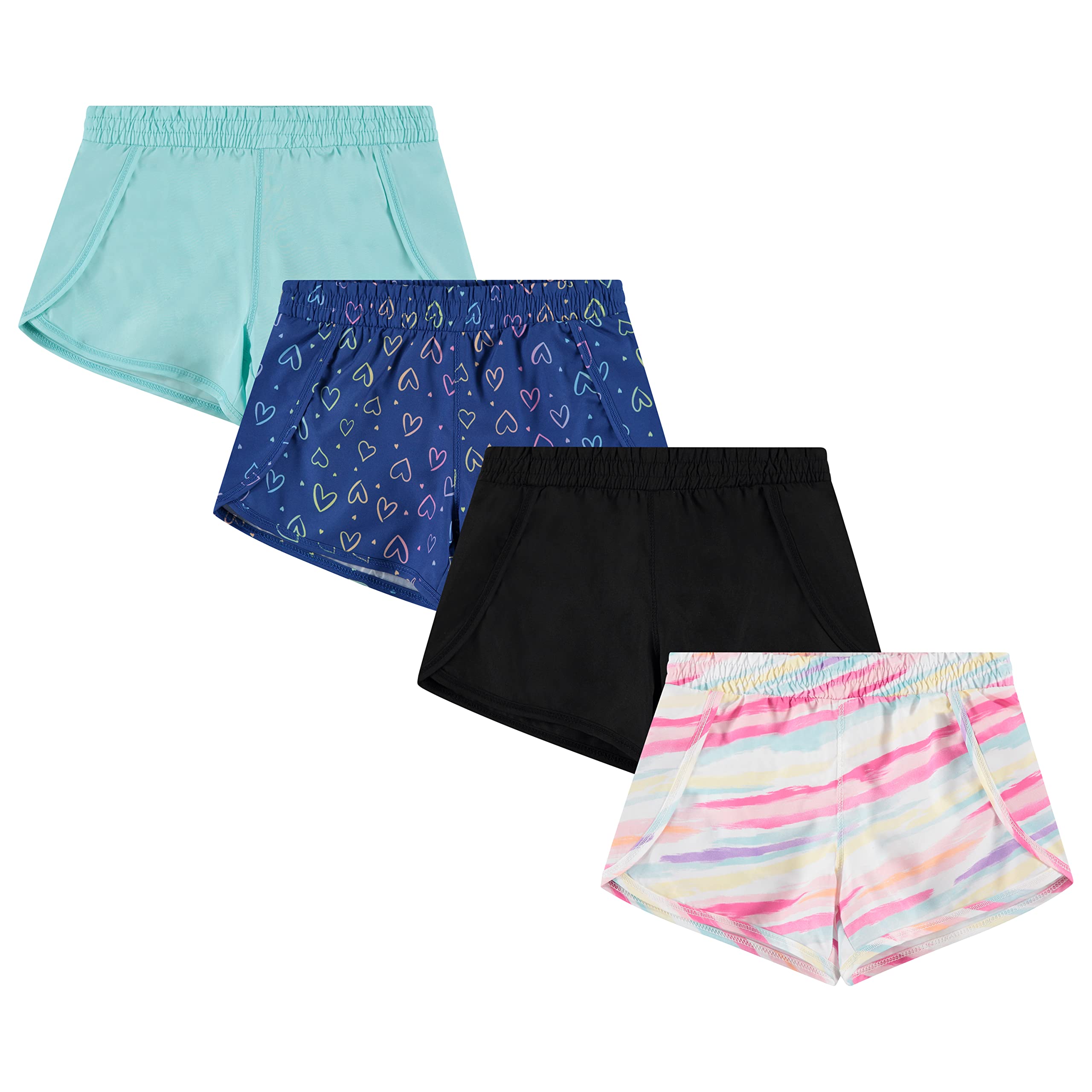 BTween Girls 4-Piece Summer Performance Dolphin Shorts Set