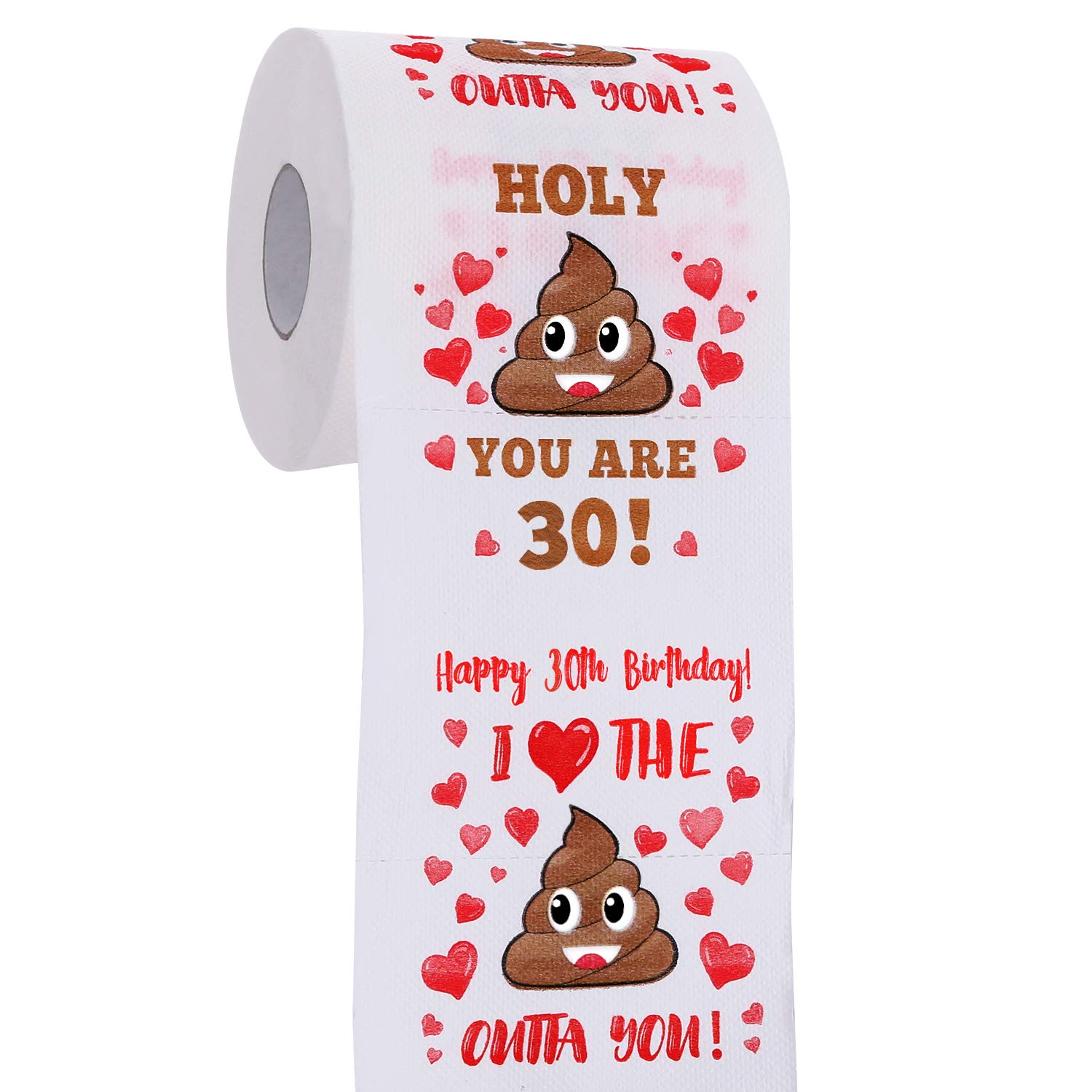 30th Birthday Gifts for Men and Women - Happy Prank Toilet Paper - 30th Birthday Decorations for Him, Her - Party Supplies Favors Ideas - Funny Gag Gifts, Novelty Bday Present for Friends, Family