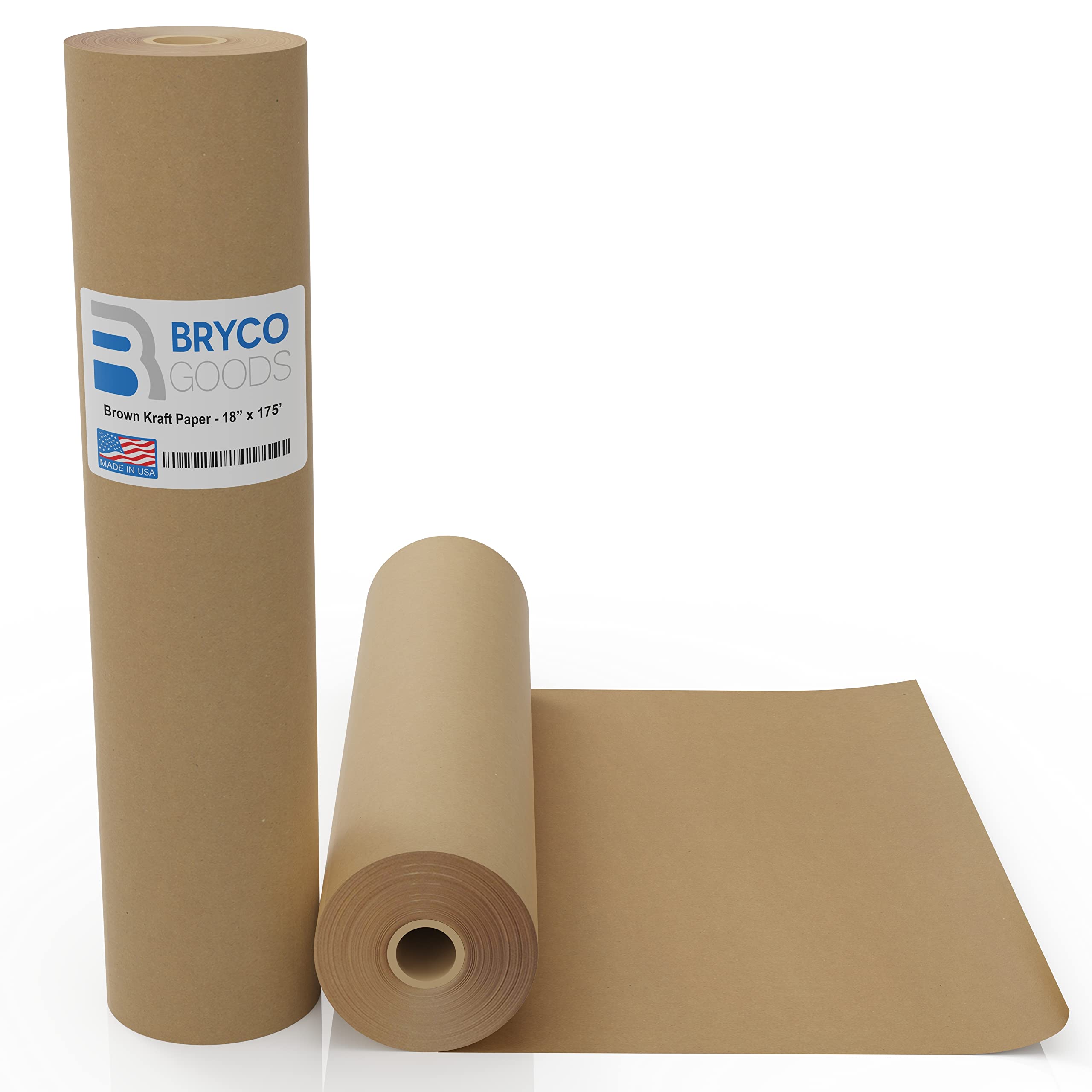 Bryco Goods White Kraft Arts and Crafts Paper Roll 18 Inches by 175 Feet  (2100 Inch). Ideal for Paints, Wall Art, Easel Paper, Fade-Resistant  Bulletin Board Paper, Gift Wrapping Paper and Kids