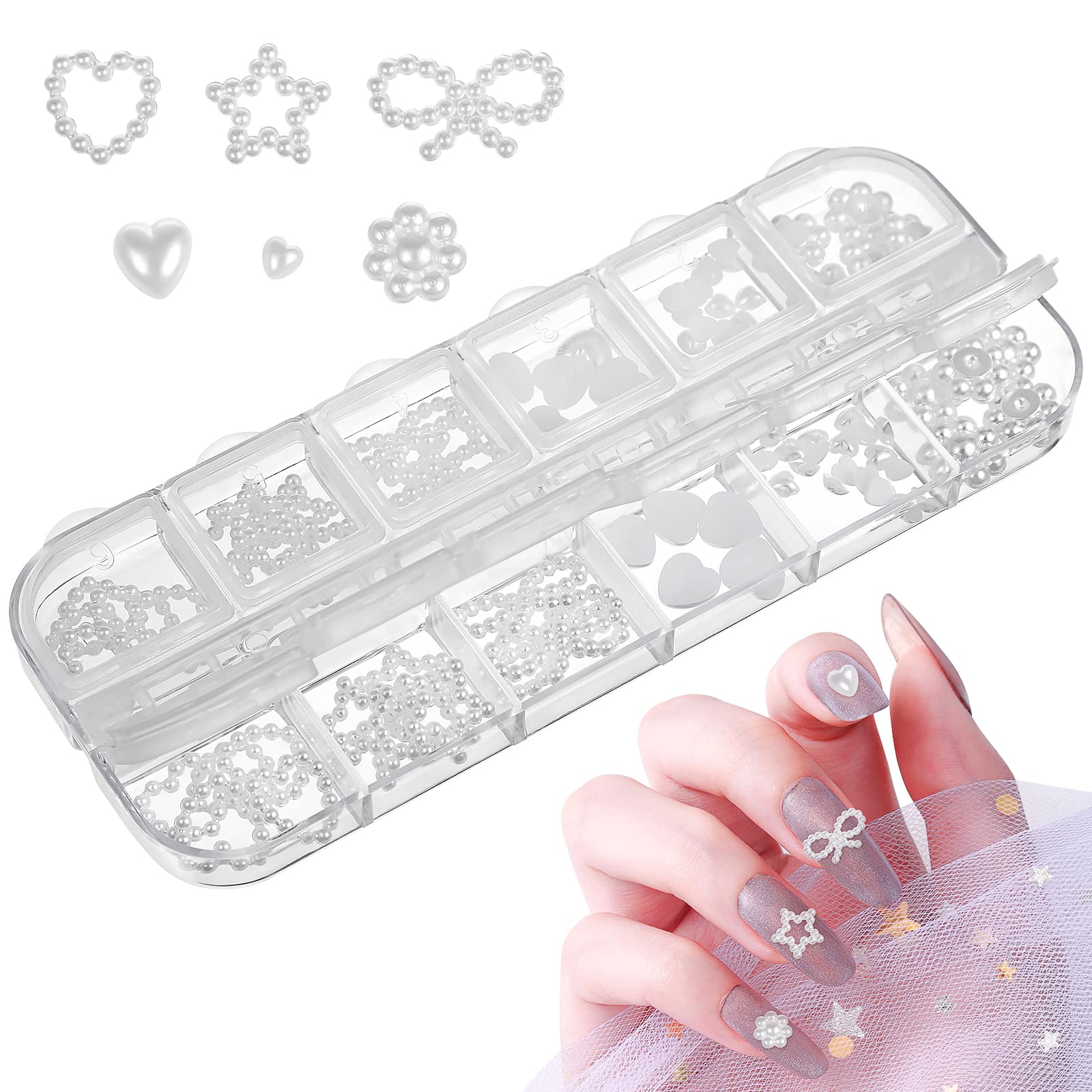 3D Nail Pearls Nail Pearls Pearl Nail Stickers DIY Nail Art Decoration  Charming