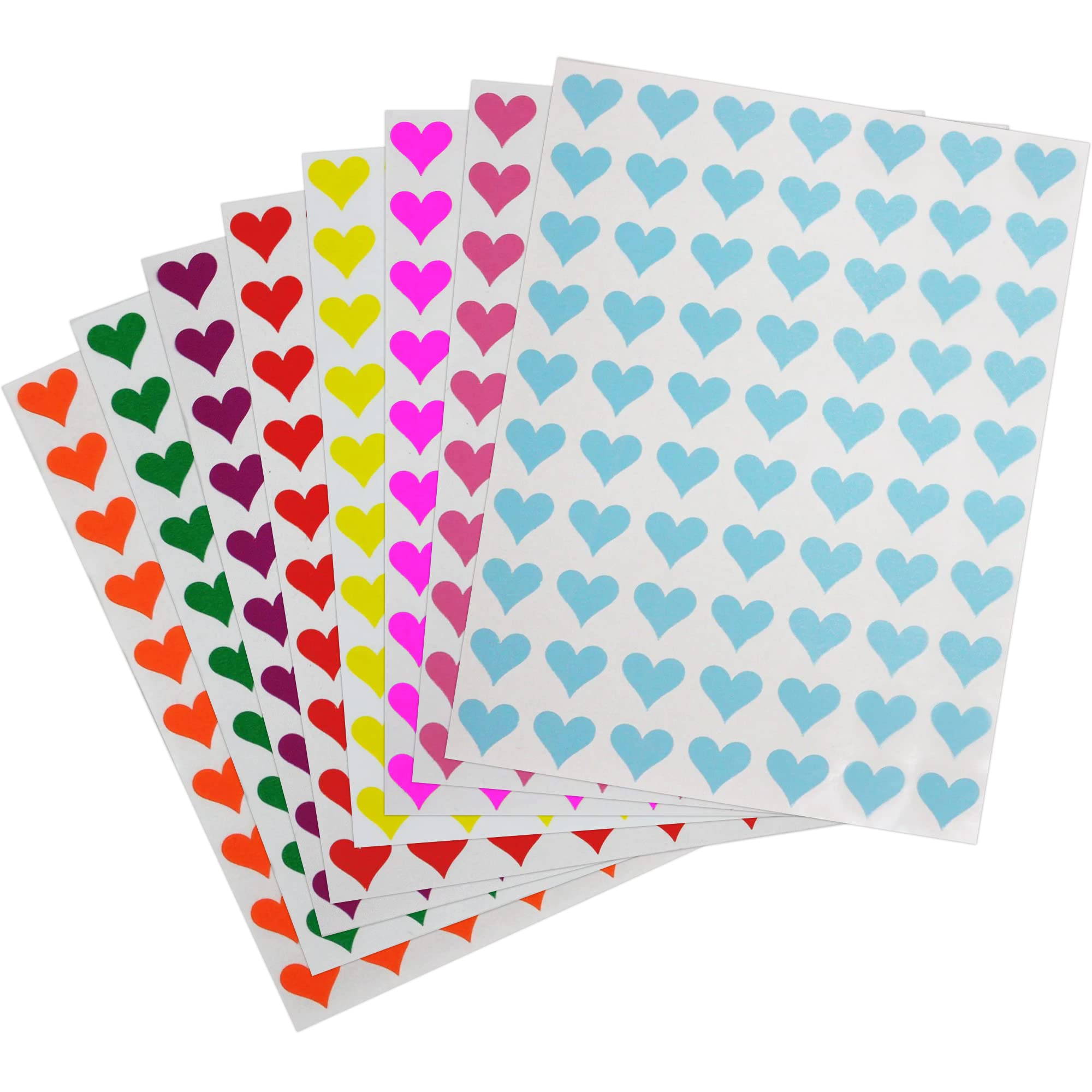 Royal Green 8 Colored Decorative & Cute Heart Stickers