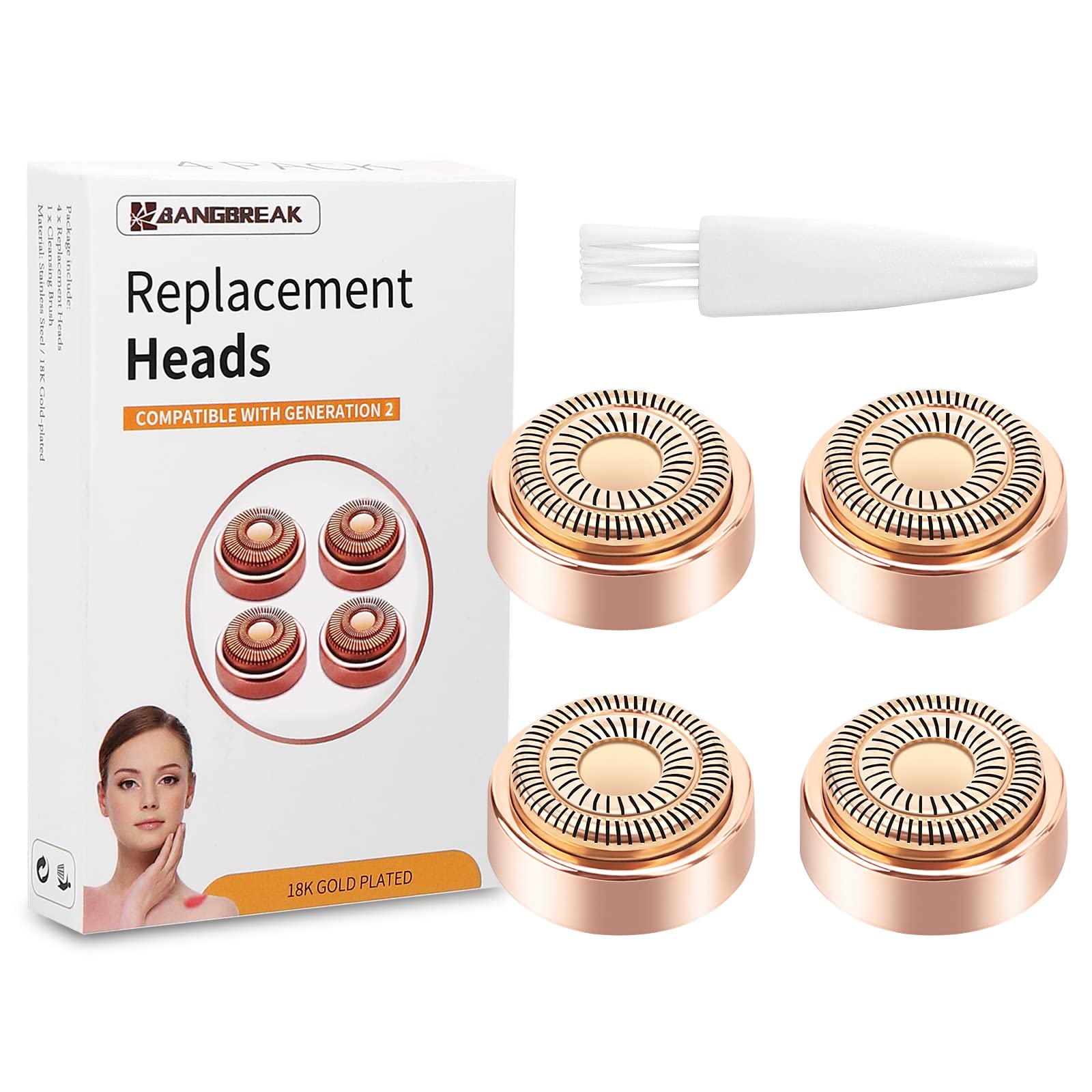 2Pcs Facial Hair Remover Replacement Heads Compatible with