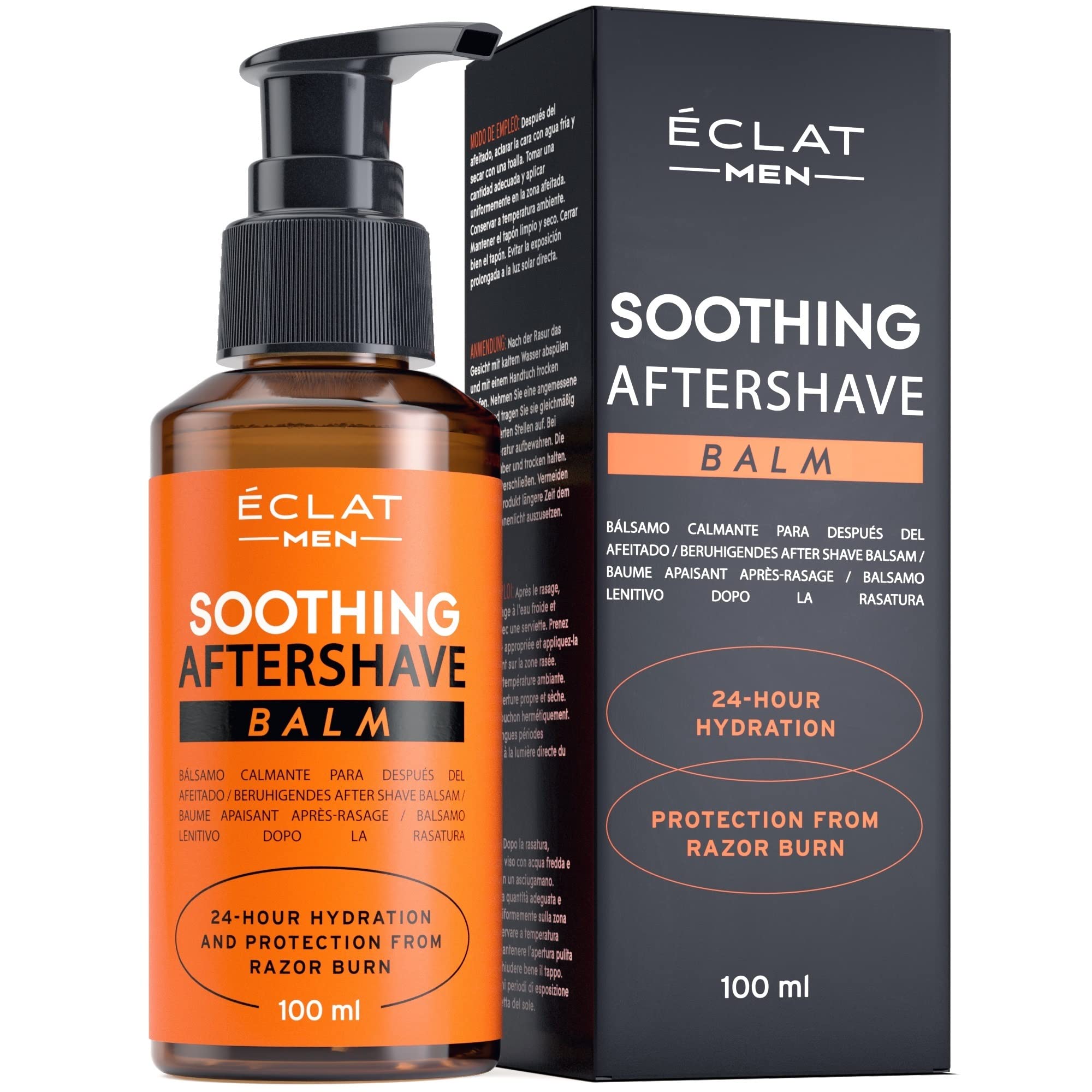 Eclat Skincare * Aftershave for Men Light and Non Greasy Aftershave Balm  that Reduces Razor Burn Bump and Redness Hydrating Mens Aftershave 100%  Organic After Shave Lotion