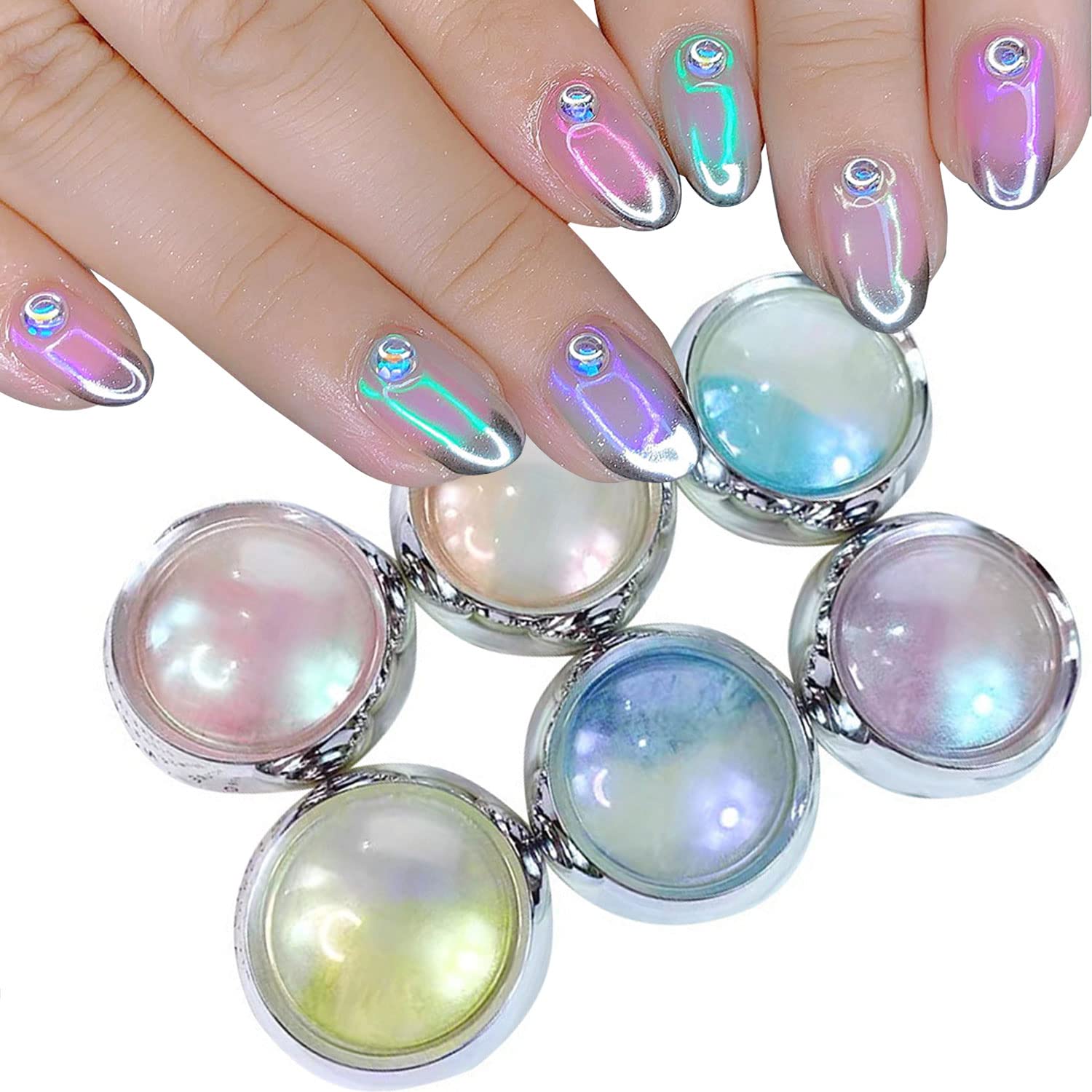 Ice Transparent Chrome Nail Powder Glitter Mermaid Mirror Powder Nail Art  Decorations Manicure UV Gel Polish Pigment Design