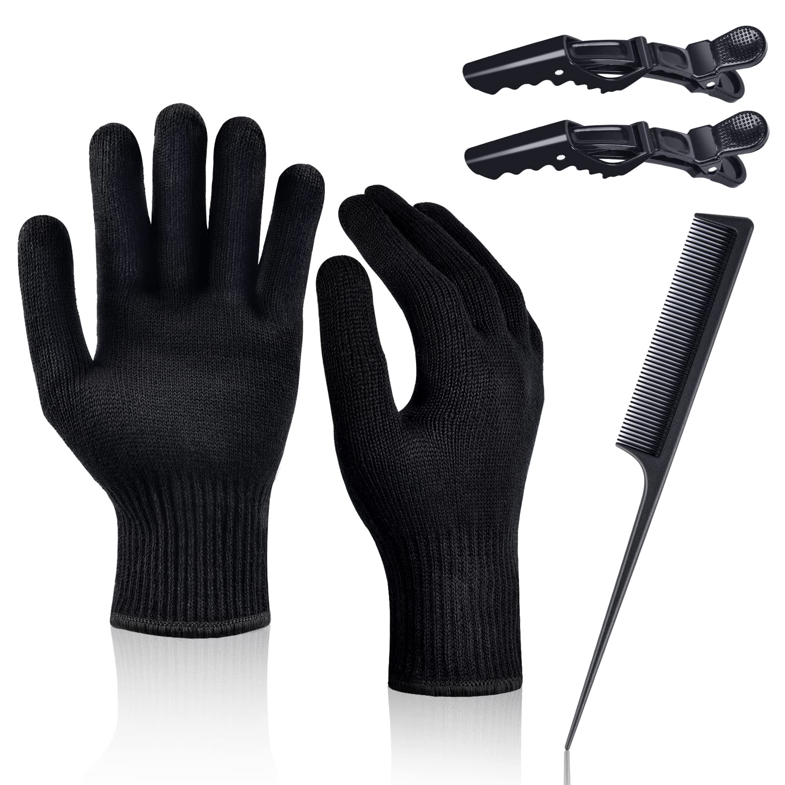 Heat Gloves for Hair Styling, IKOCO 2Pcs Curling Iron Gloves Heat Proof  Glove Mitts for Hair Styling Flat Iron and Curling Wand Hot-Air Brushes