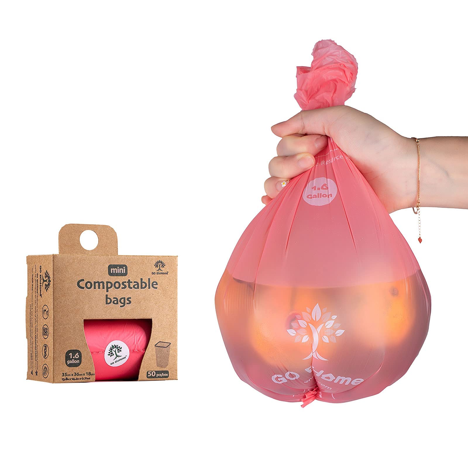 Pink Compostable Garbage Bags