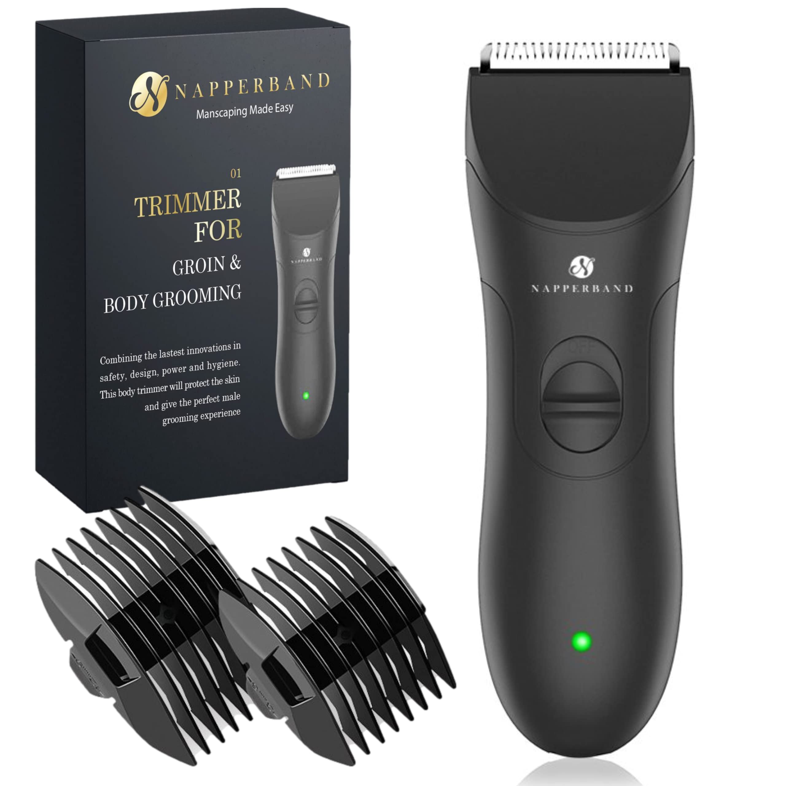 NAPPERBAND Pubic Hair Trimmer. Body Beard Stubble Head Groin Shaver and Groomer for Men. Tidy Private NAPPERBAND Pubic Hair Trimmer. Body Beard Stubble Head Groin Shaver and Groomer for Men. Tidy Private