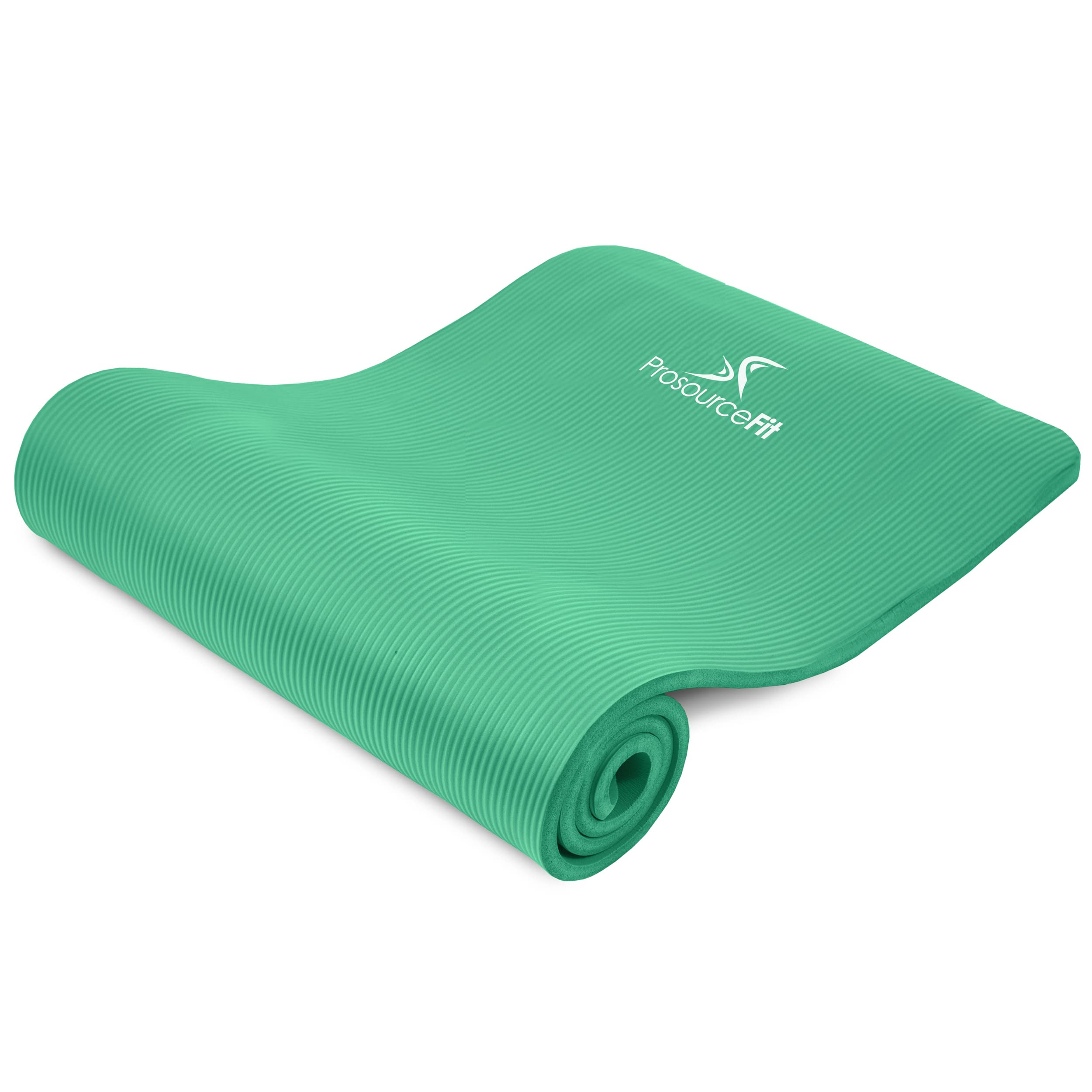 ProsourceFit Extra Thick Yoga Pilates Exercise Mat, Padded Workout Mat for  Home, Non-Sip Yoga Mat for Men and Women, 71 in x 24 in Green 1/2