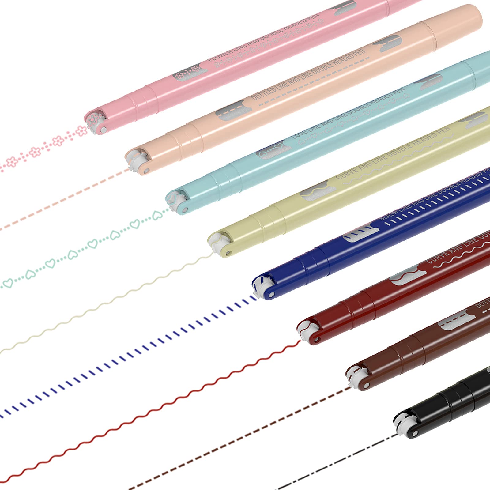 6Pcs Colored Curve Pen for Note Taking,Dual Tip Markers with 6 Different  Curve Shapes & 6 Colors Fine Line,Cool Pens - AliExpress