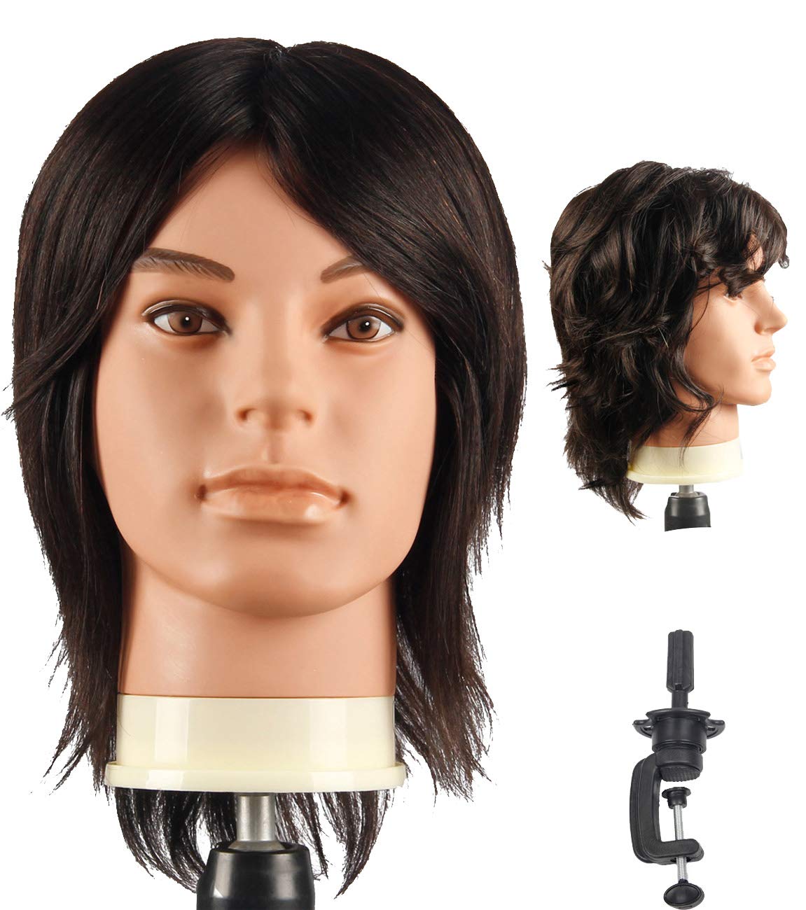 Male Mannequin Head With 100% Human Hair Cosmetology Manikin head for  Cutting Styling With Doll