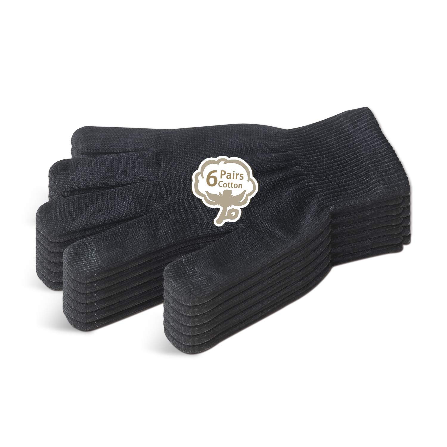 Black Cotton Beaded Grip Gloves