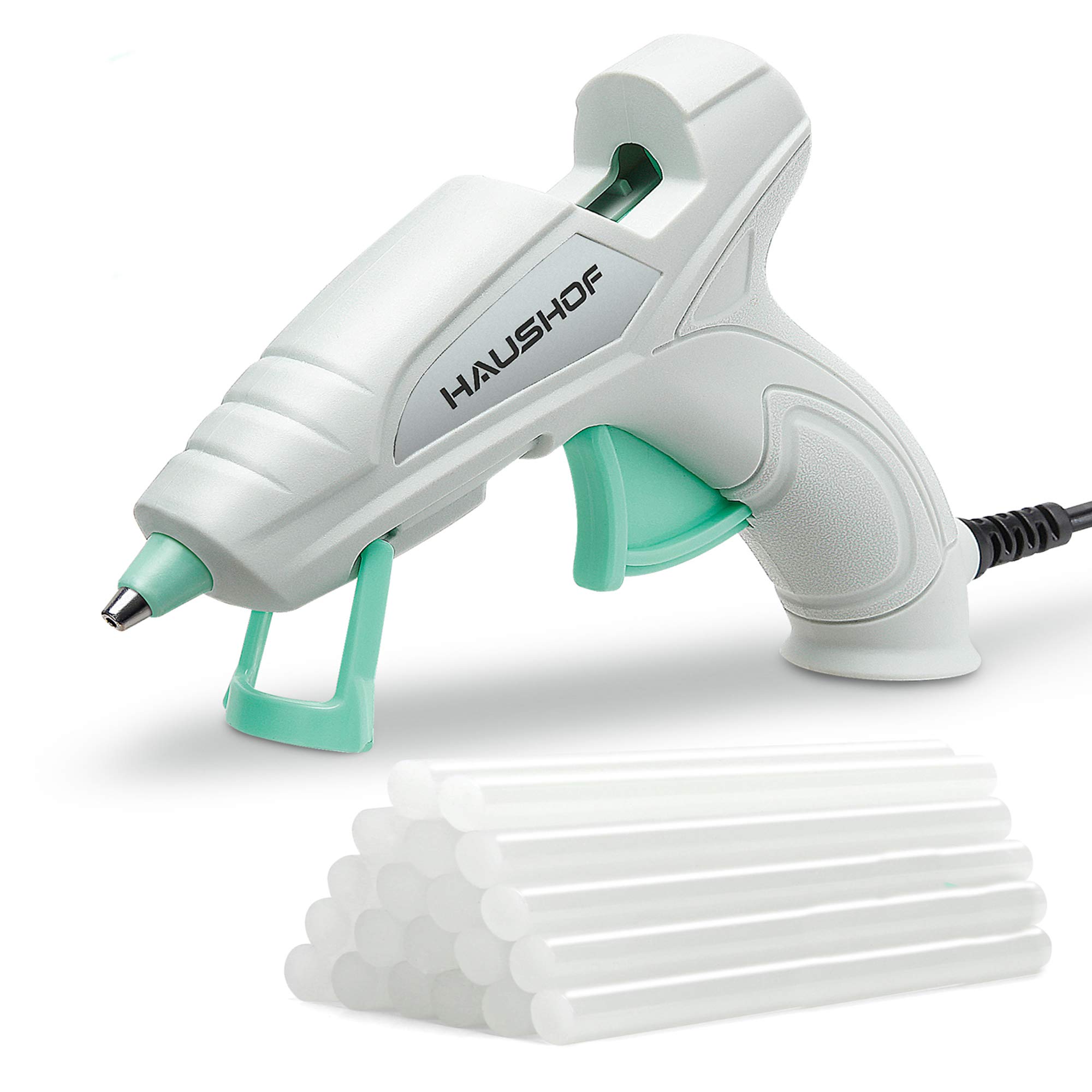 HAUSHOF Mini Hot Glue Gun Kit with Hot Glue Sticks (20-Piece) for