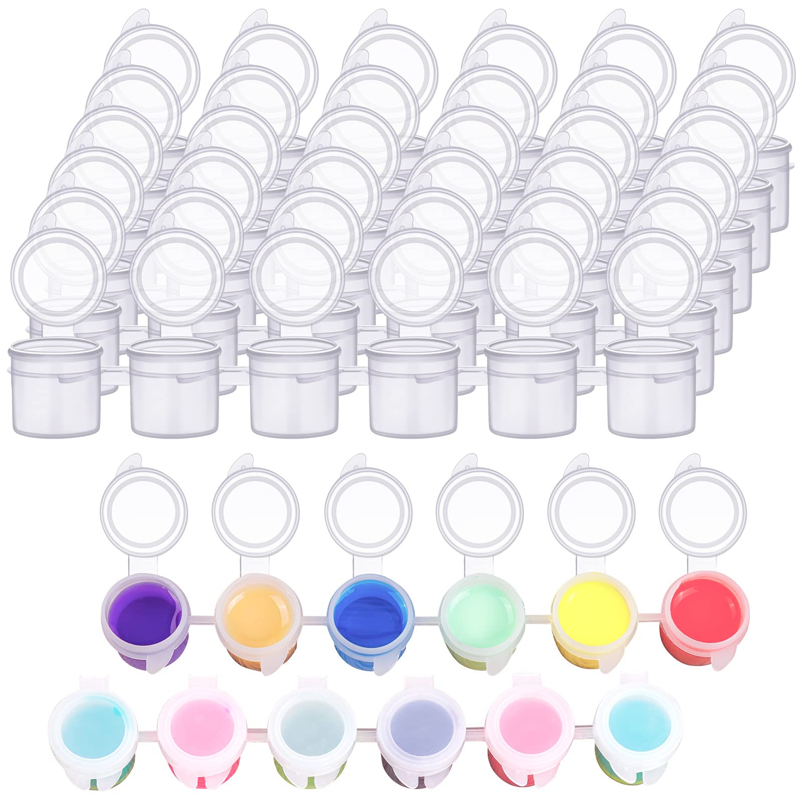 36 Paint Pots with Lids YGAOHF 5ml/0.17oz Large Empty Paint Pots with Lids  Easy Open Acrylic Paint Container Paint Strips for Kids Classroom School  Painting Art Supplies 6 Strips