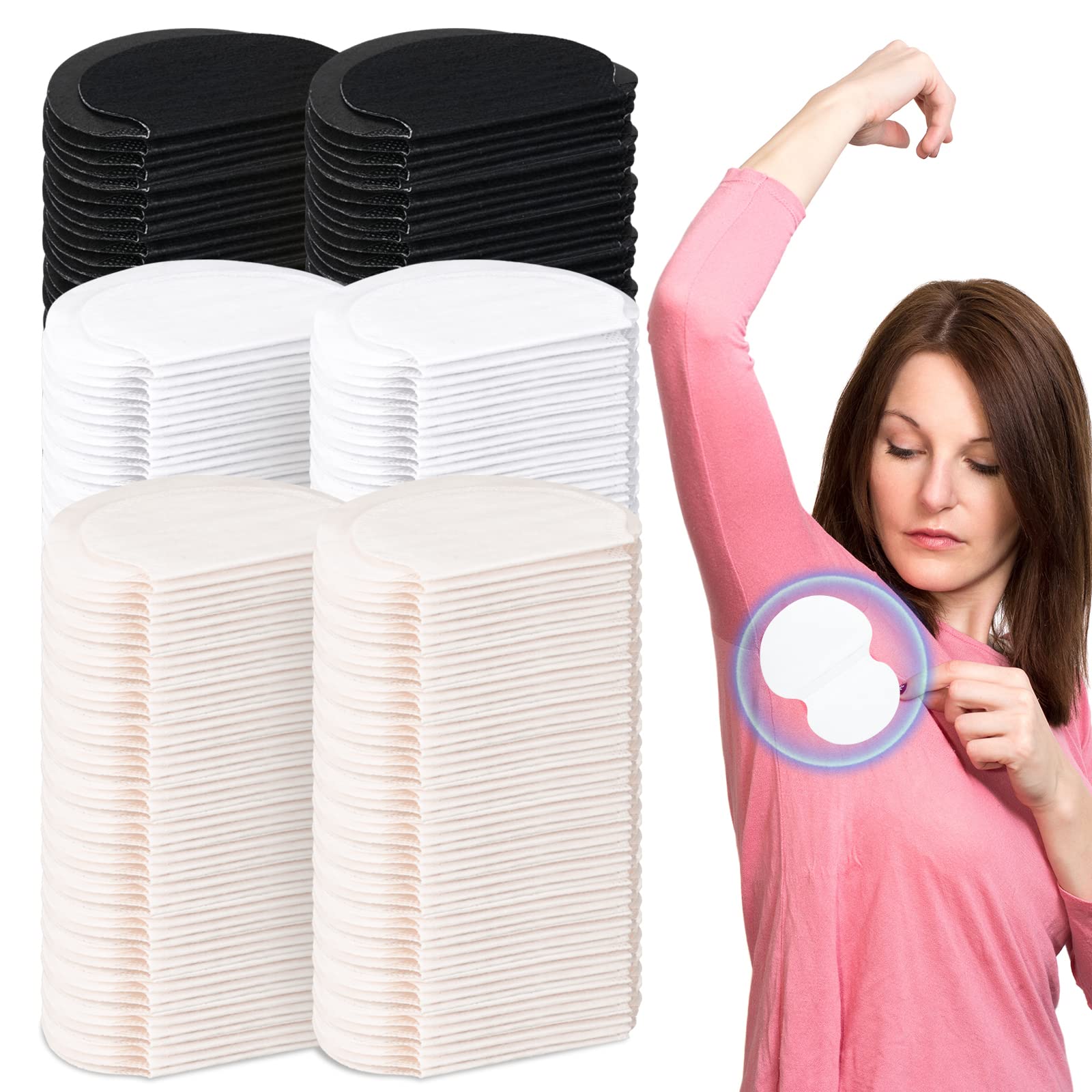 Bonuci 360 Pcs Underarm Sweat Pads Disposable Armpit Sweat Pads for Women  and Men Non Visible Comfortable Unflavored Adhesive Sweat Pads Fight  Hyperhidrosis for Non Sweat Armpit Protection 3 Colors