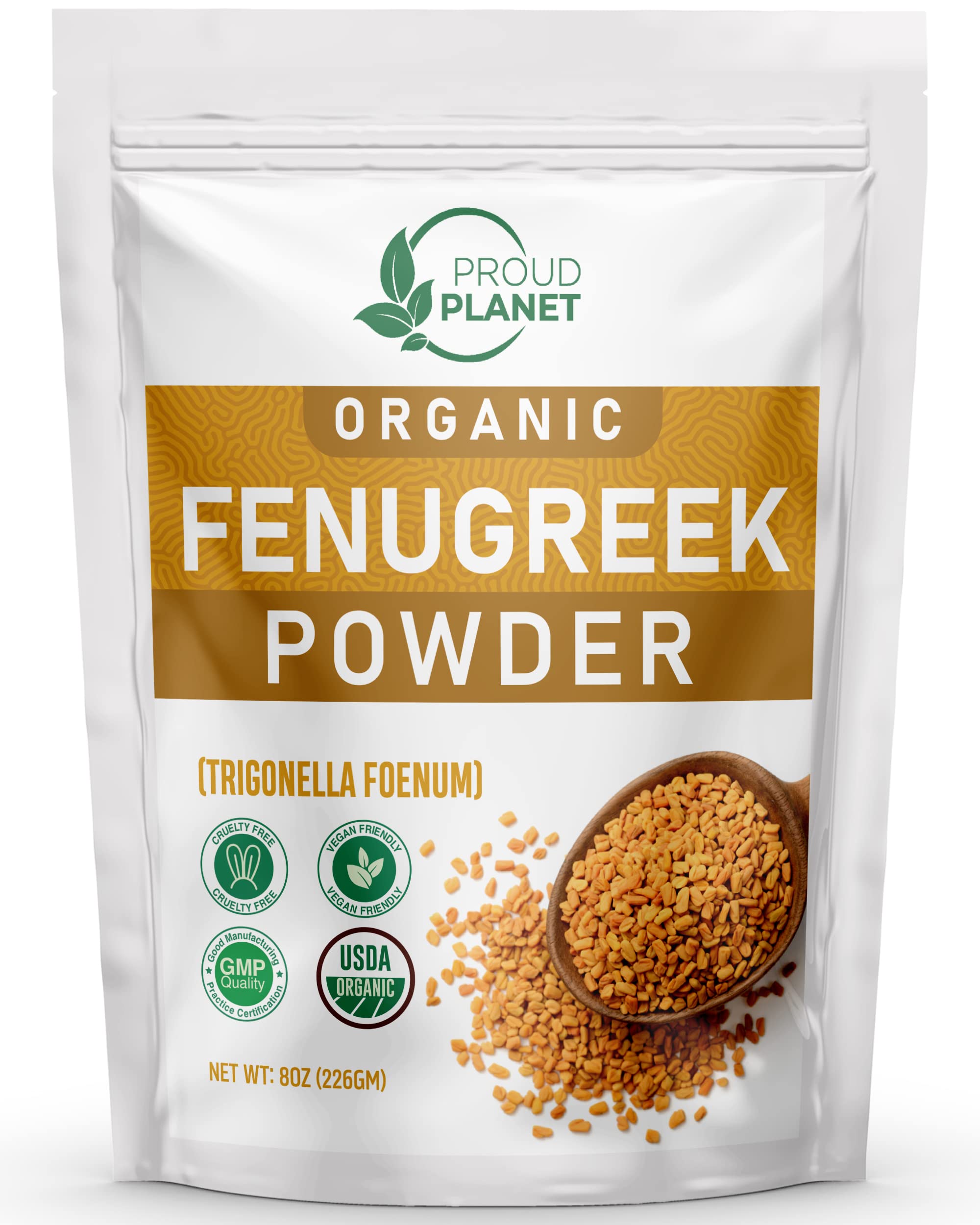 Organic Fenugreek Powder 8oz (226g) For Health, Skin & Hair Methi Seeds  Powder | Non GMO