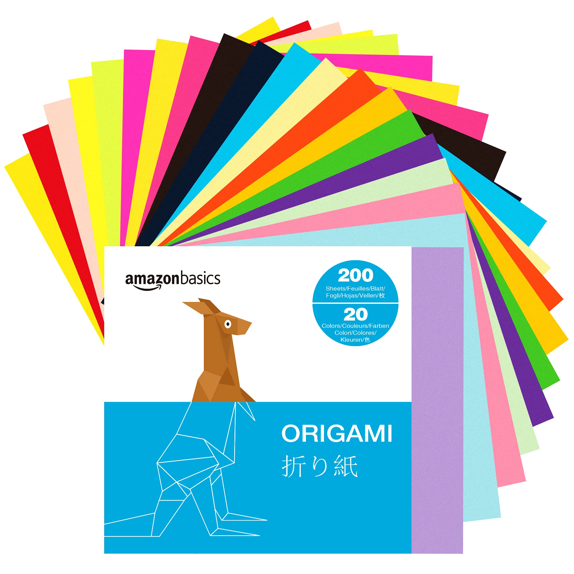 Basics Origami Paper, Double Sided Color, Assorted Colors 200