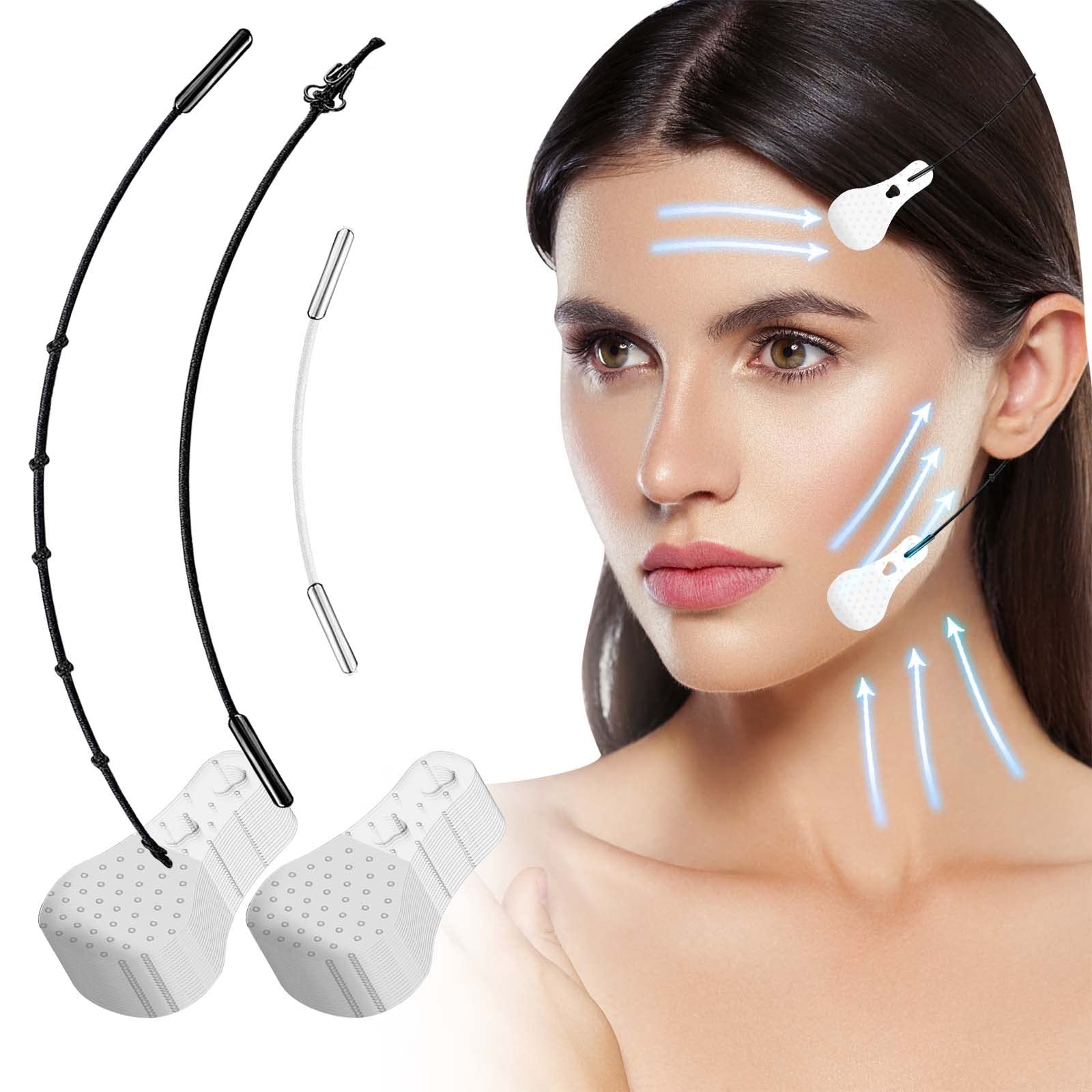 Senhorita Face Lift Tape, 60Pcs Face Tape Lifting Invisible with Strings,  Ultra-thin Face Makeup Tool to Lift Saggy Skin Hide Facial Wrinkles &  Double Chin 60Pcs (Tape)