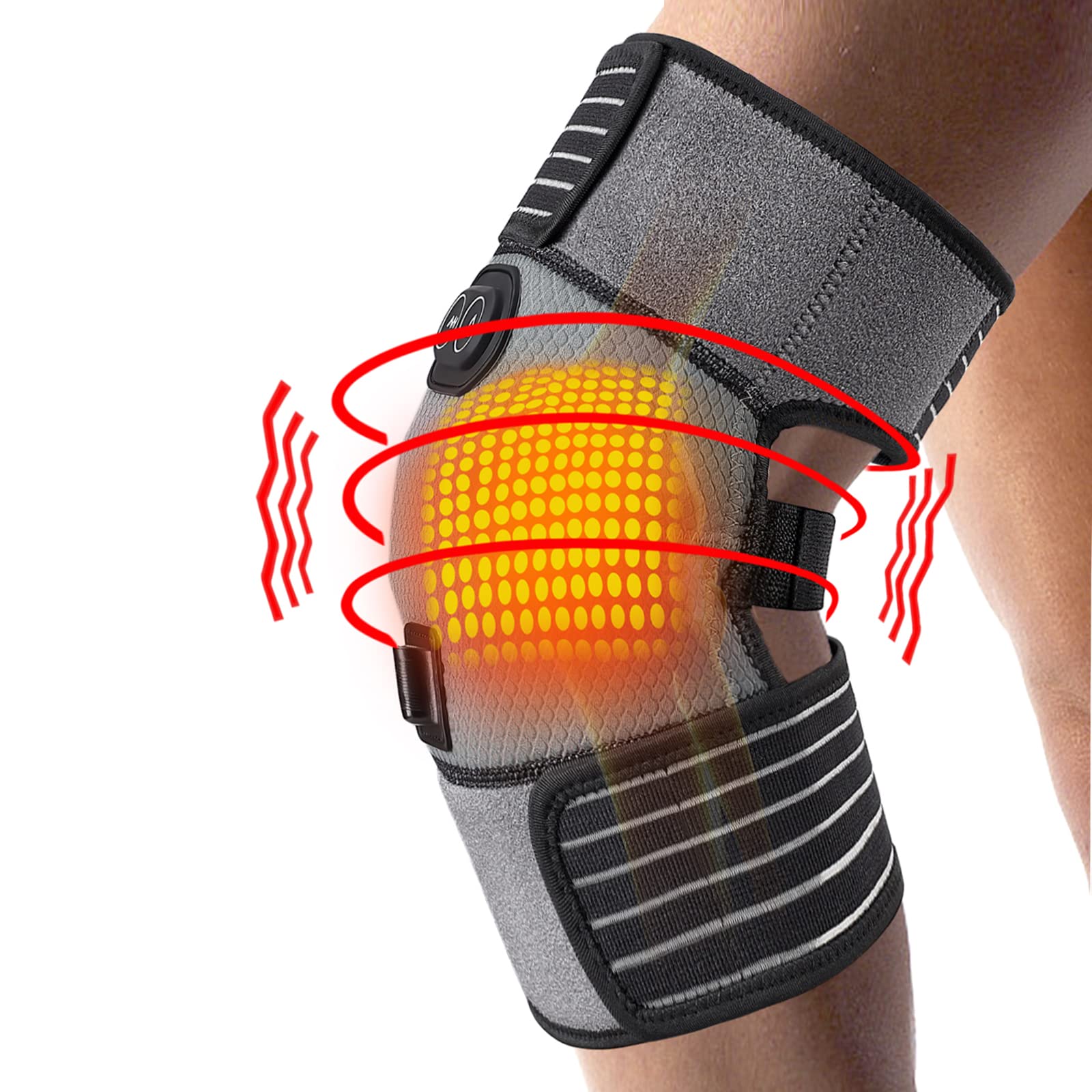 Upgrade Knee Massager with Heat, 3 Adjustable Vibration Knee Heating Pad  for Arthritis Knee Pain Relief