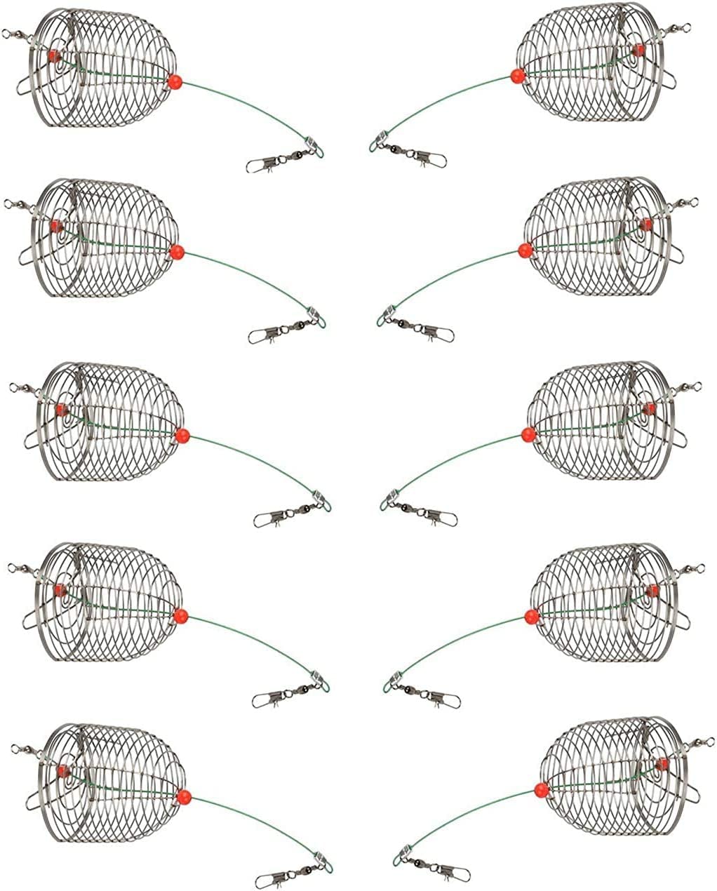  10Pcs/Pk Carp Fishing Bait Trap Cage Feeder Basket Holder  Coarse Lure Feeder Carp Fishing Tackle Kit,Size L/M/S Available
