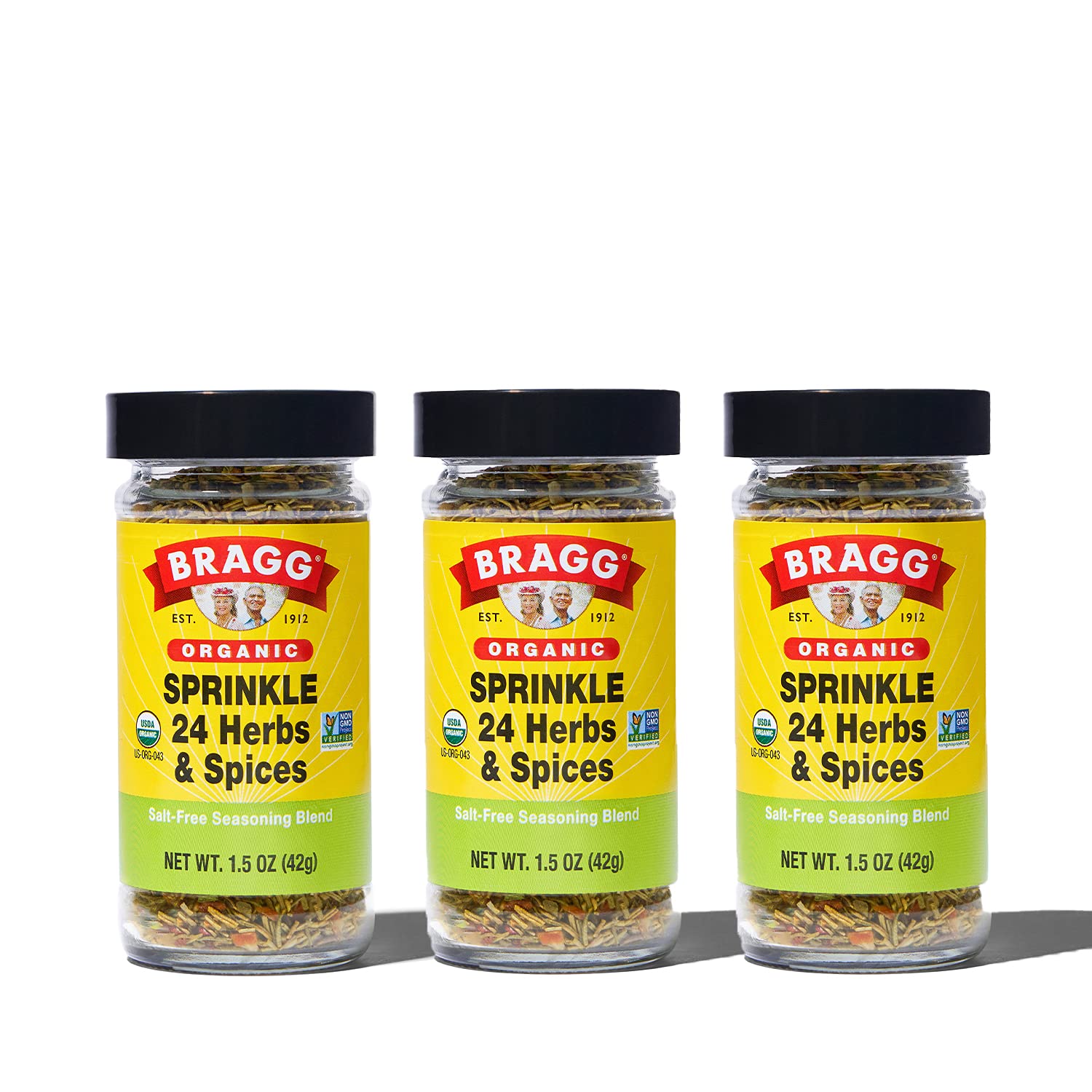 Bragg Sprinkle Herbs and Spices Seasoning, 1.5oz, 3 Pack