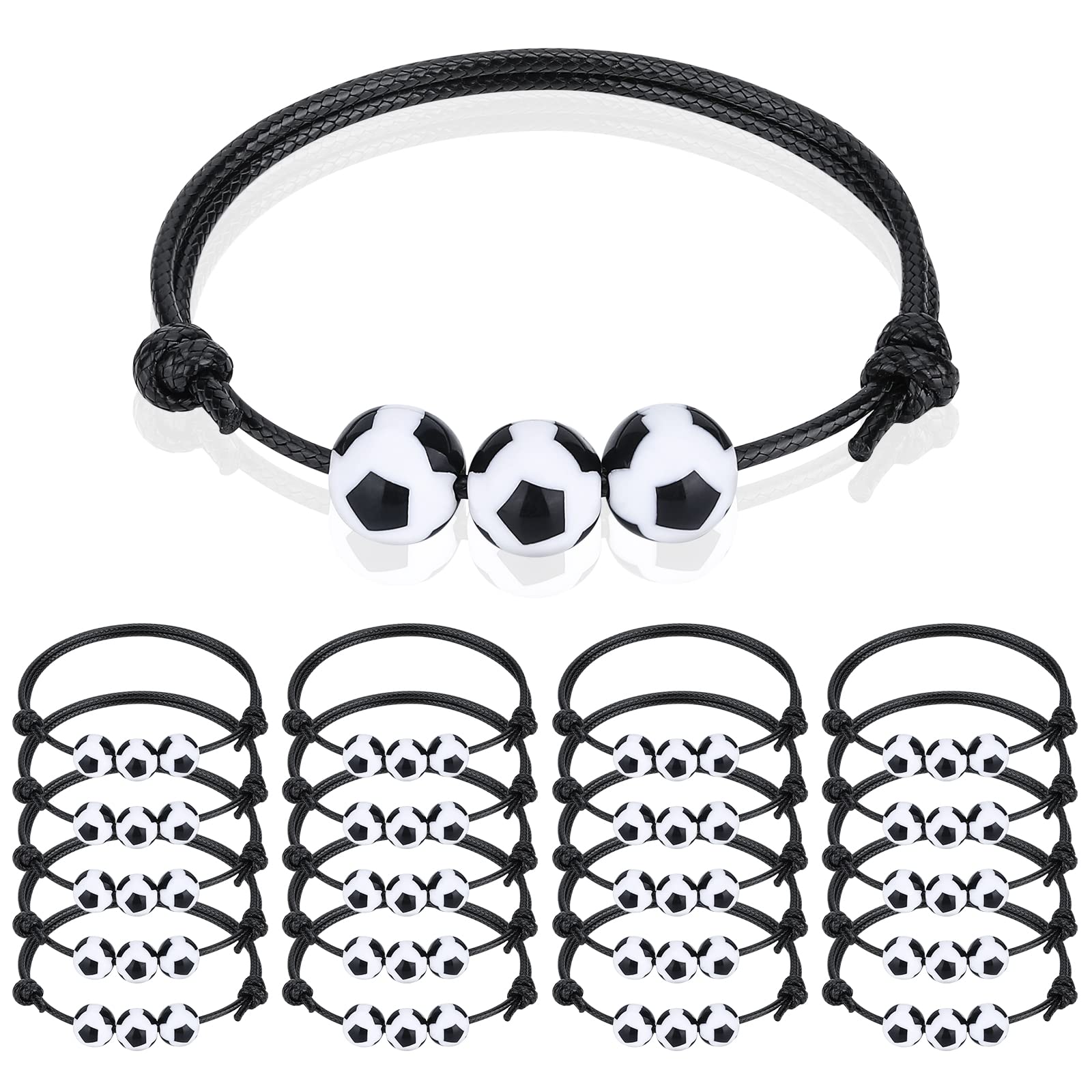 20 Pcs Sport Theme Charm Bracelets,Soccer Basketball Football