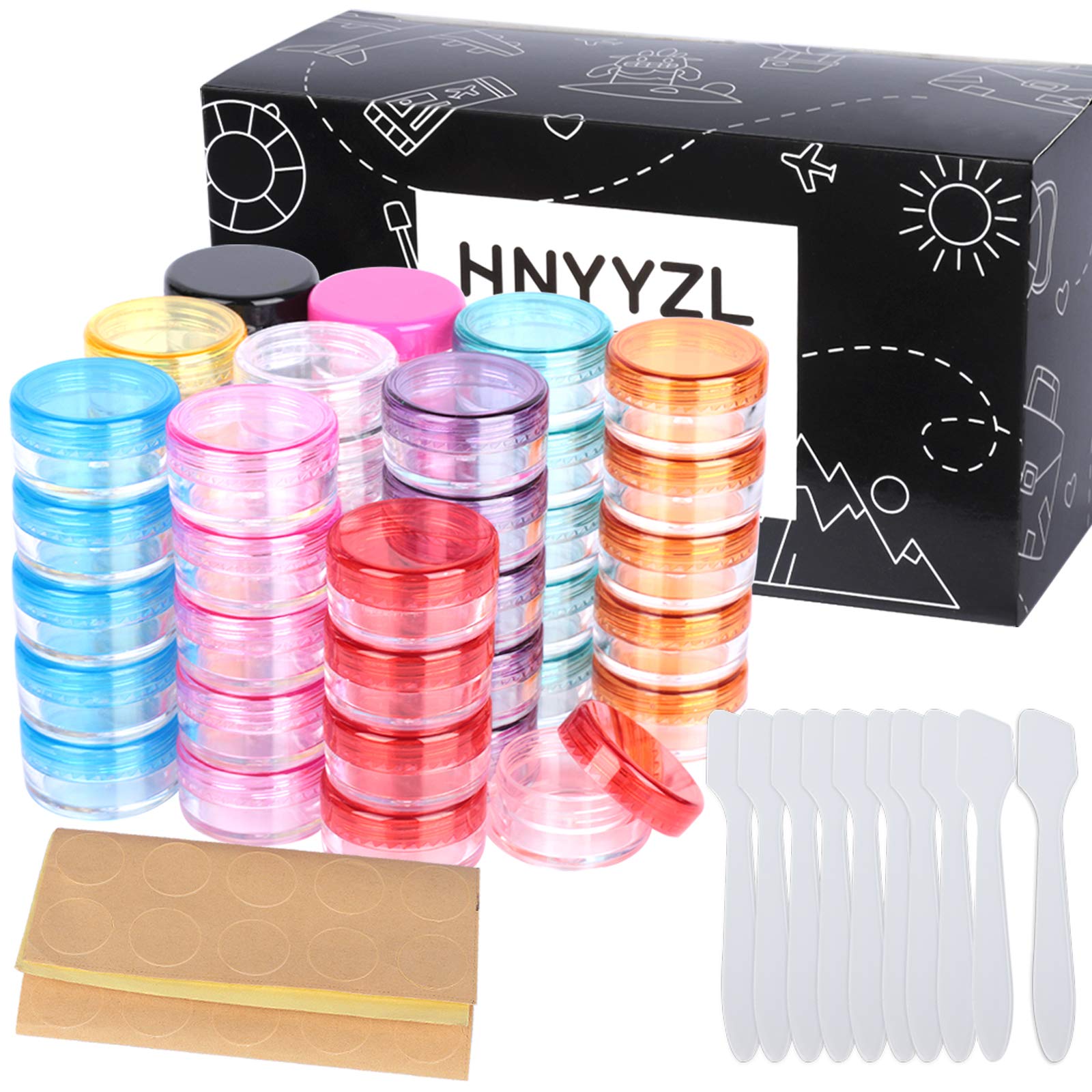 10pcs Nail Art Storage Jars Plastic Cosmetic Sample Containers for Beads  Jewelry