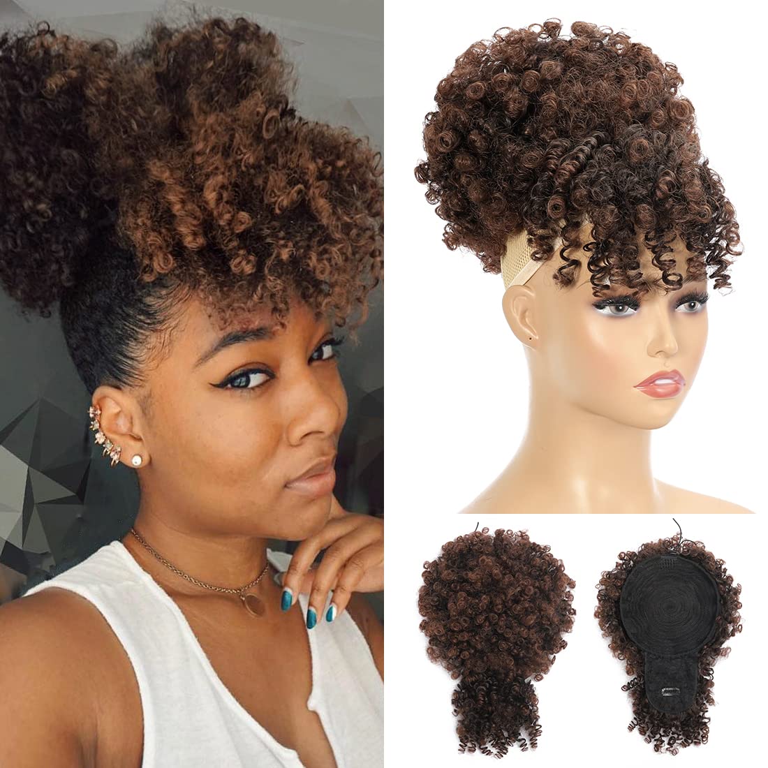 Synthetic Short Afro Puff Bun Ponytail African American Wrap - United  Republic of Tanzania Shop