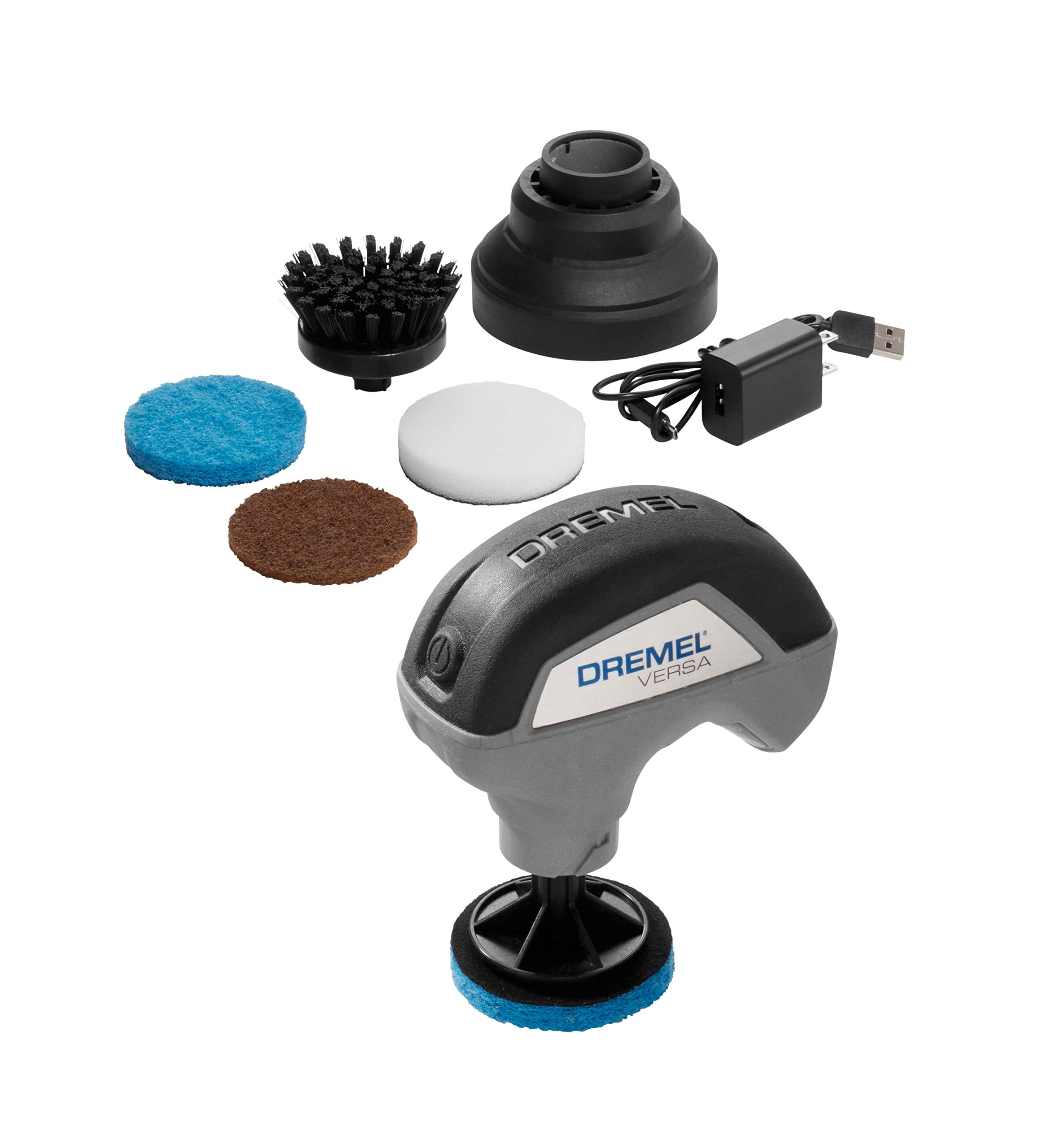Dremel Versa Cleaning Tool- Grout Brush- Bathroom Shower Scrub- Kitchen &  Bathtub Cleaner- Power Scrubber for Tile, Pans, Stoves, Tubs, Sinks Auto, &  Grills- PC10-02 Versa Kit