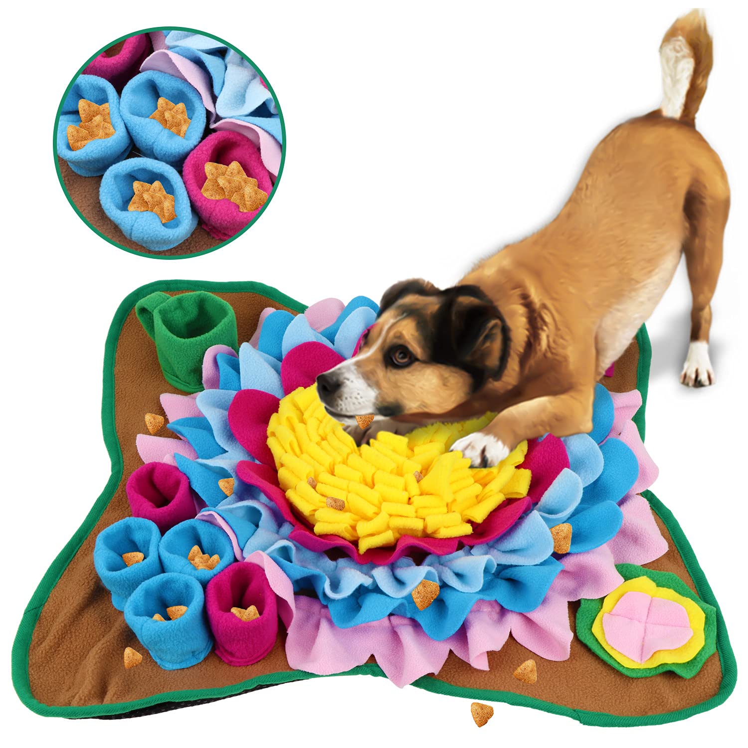 MOOGROU Snuffle Mat for Dogs,Premium Silicone Dog Food Mat  8“x13”Interactive Feed Game for Boredom,Encourages Natural Foraging Skills  and Stress