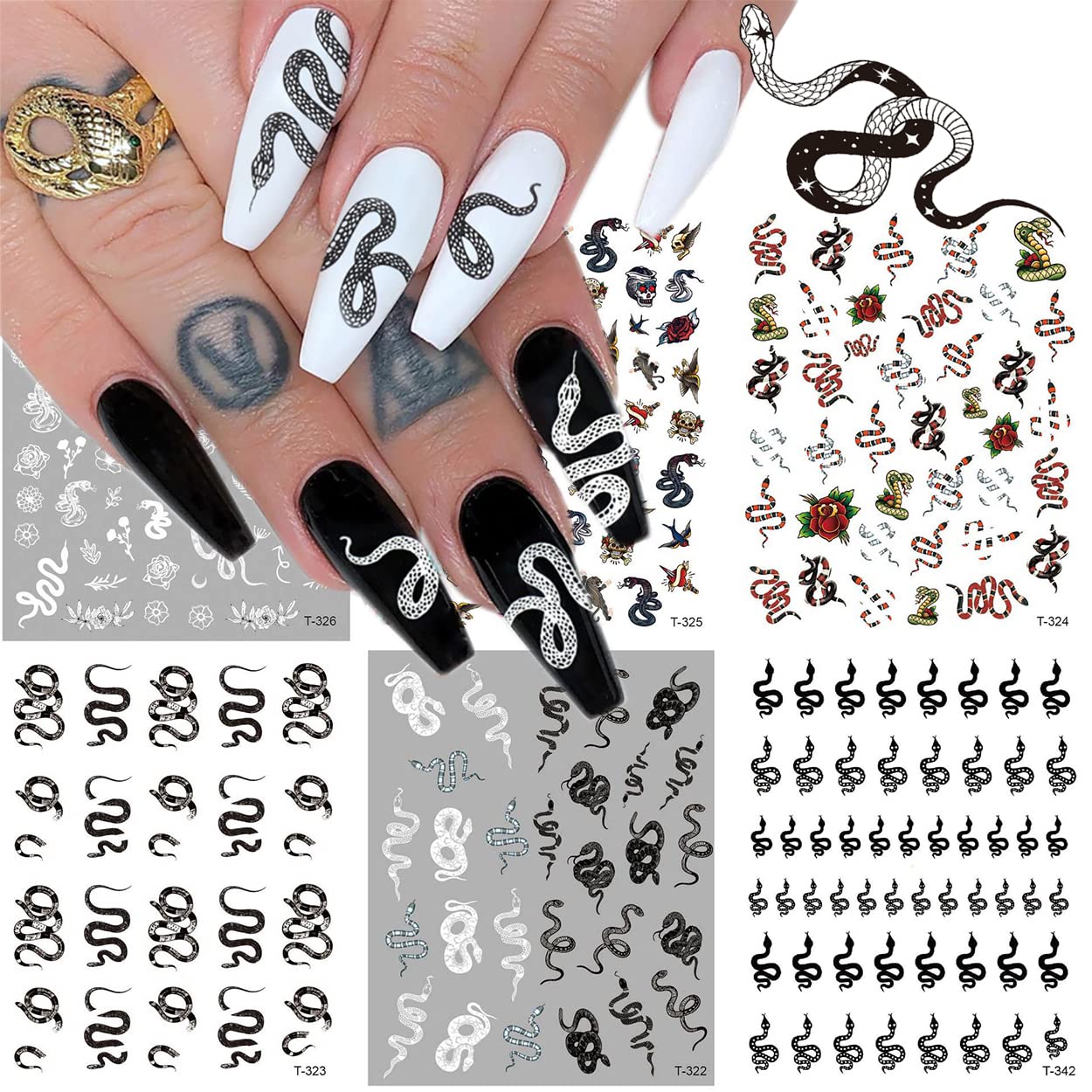 Cheap Self-Adhesive 3D Nail Sticker Snake Print Tiger Print Leopard  Printnail Decal Nail Art Decoration | Joom